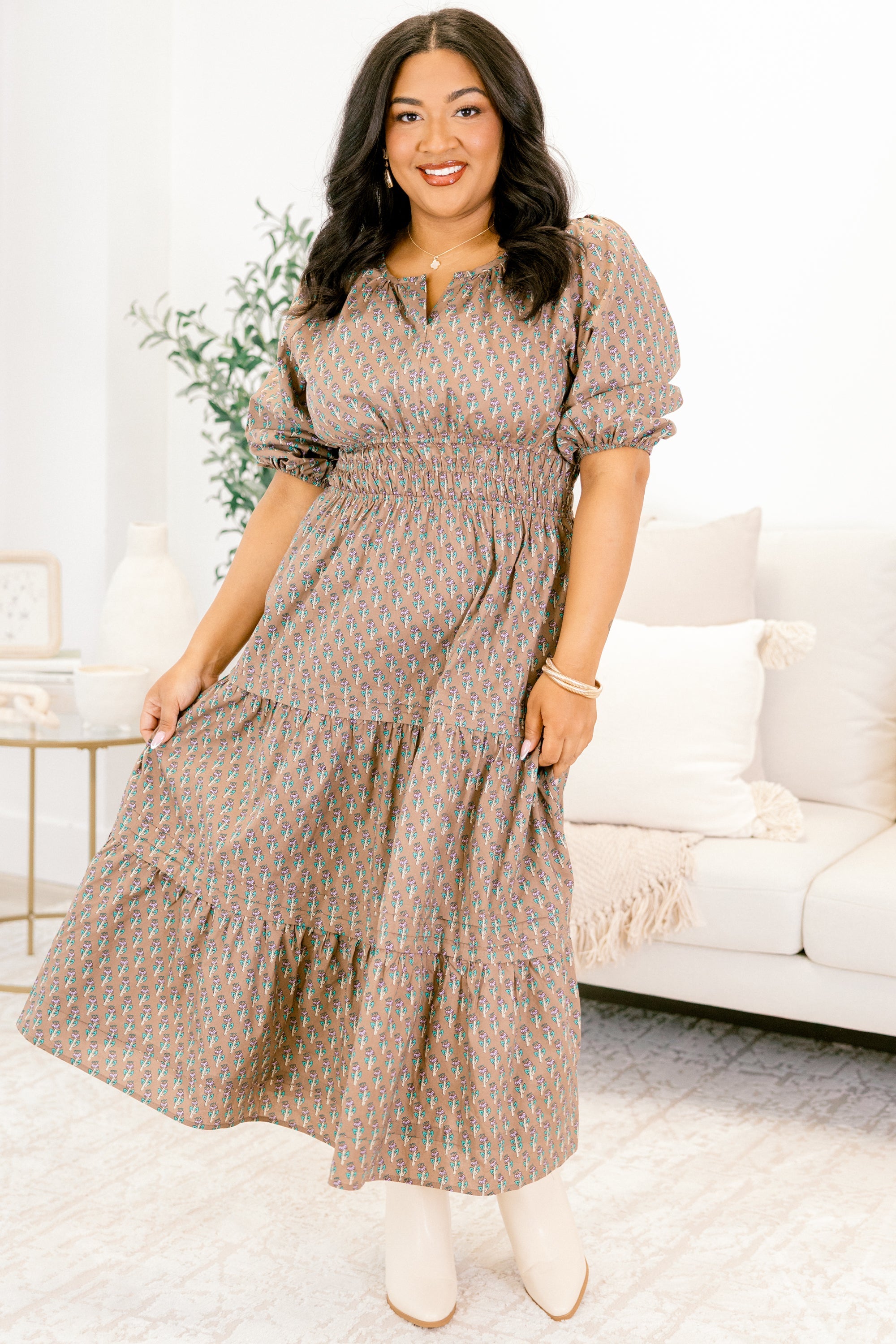 The Clear Choice Dress, Brown Mix