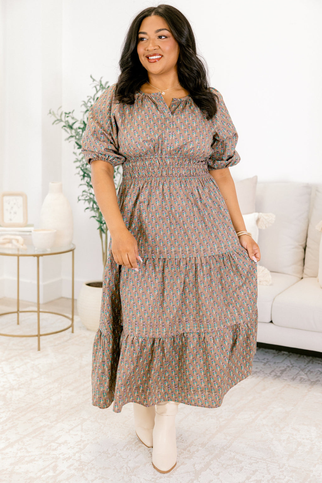 The Clear Choice Dress, Brown Mix