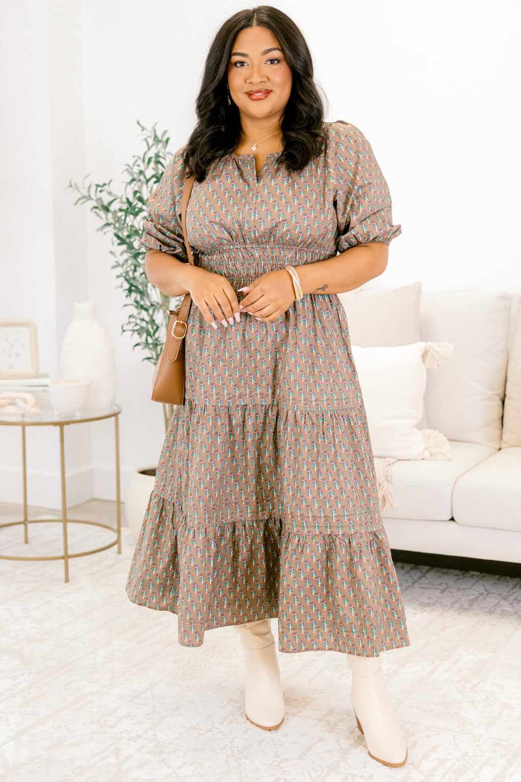 The Clear Choice Dress, Brown Mix