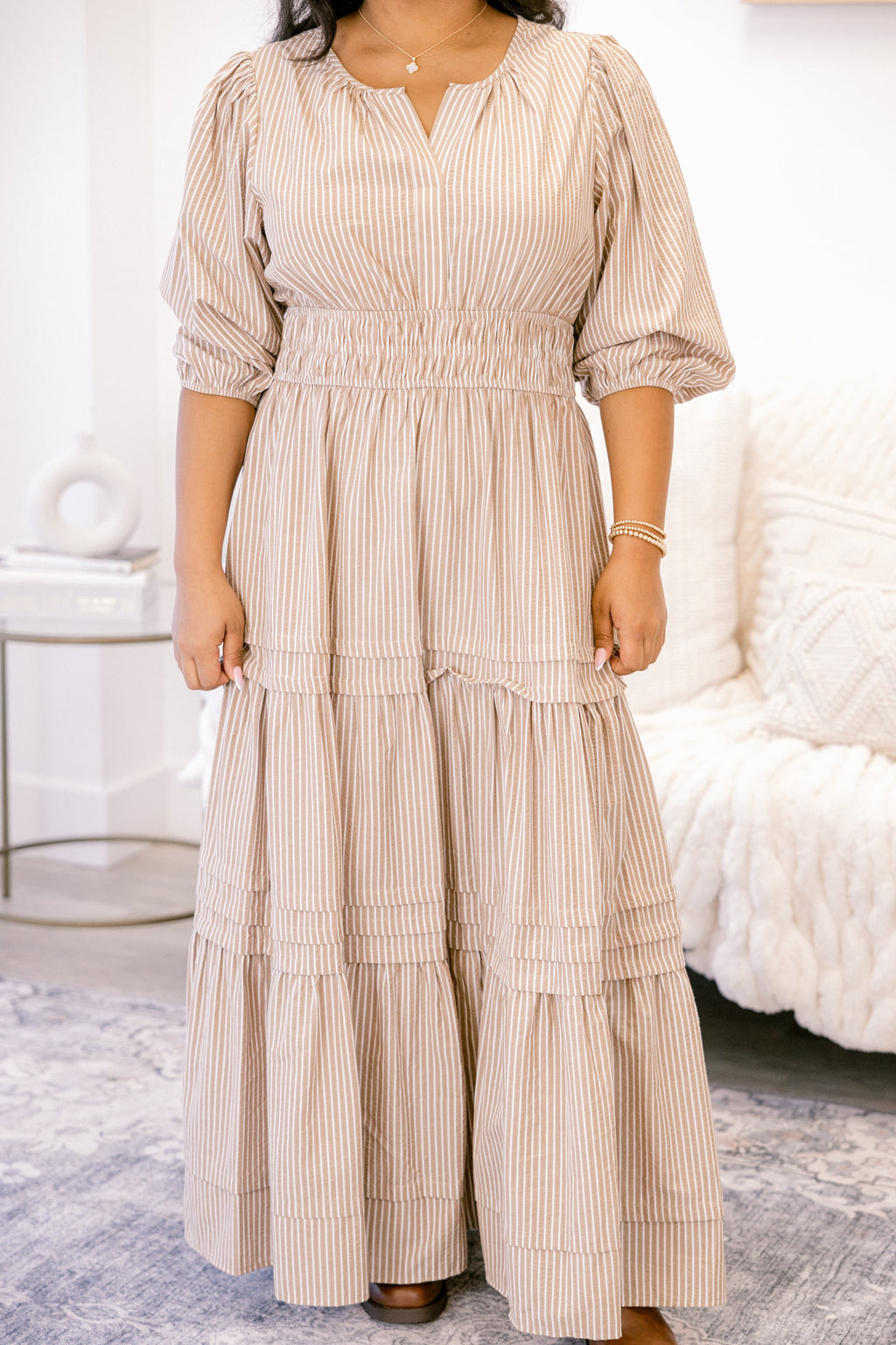 The Clear Choice Dress, Brown Stripe