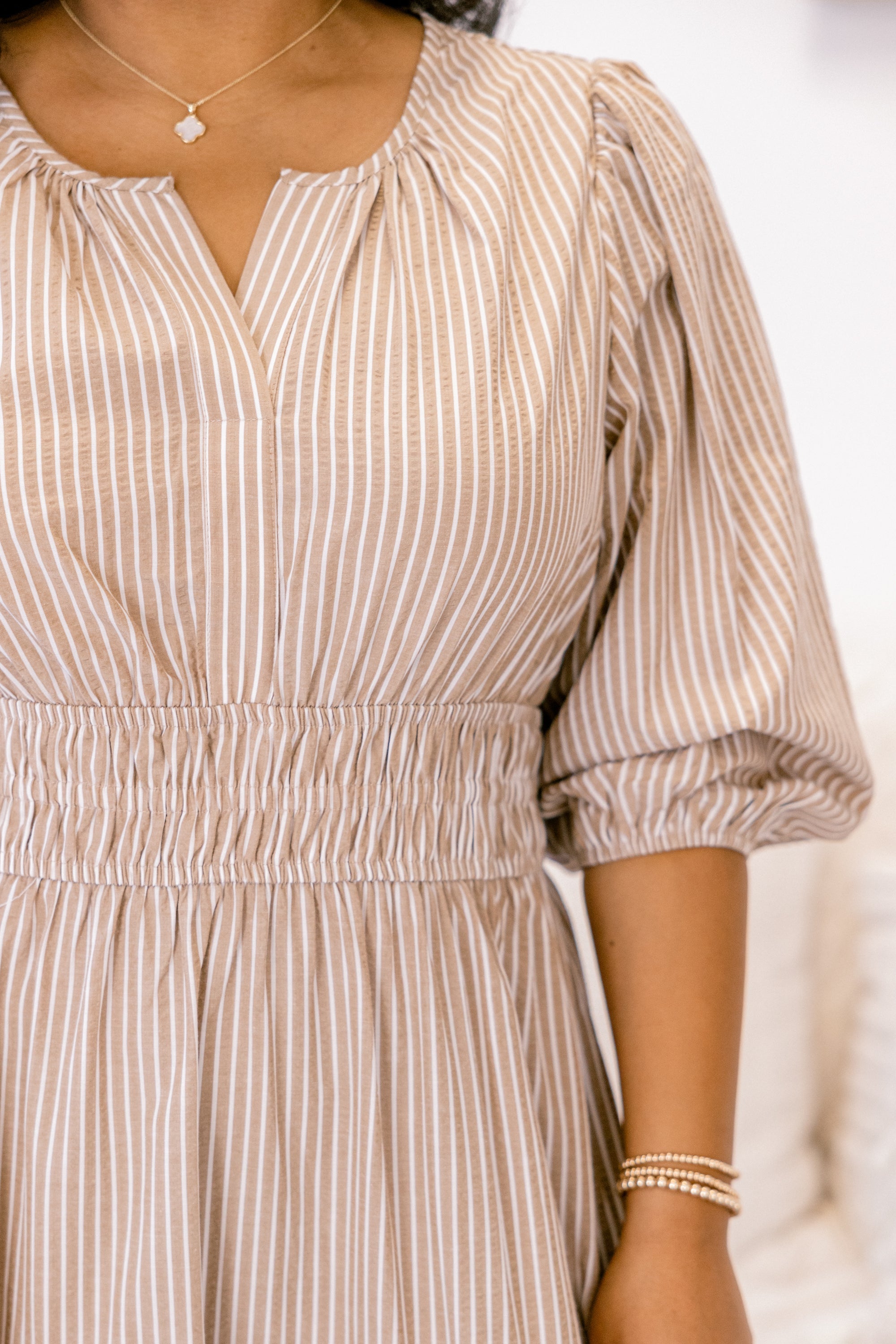 The Clear Choice Dress, Brown Stripe