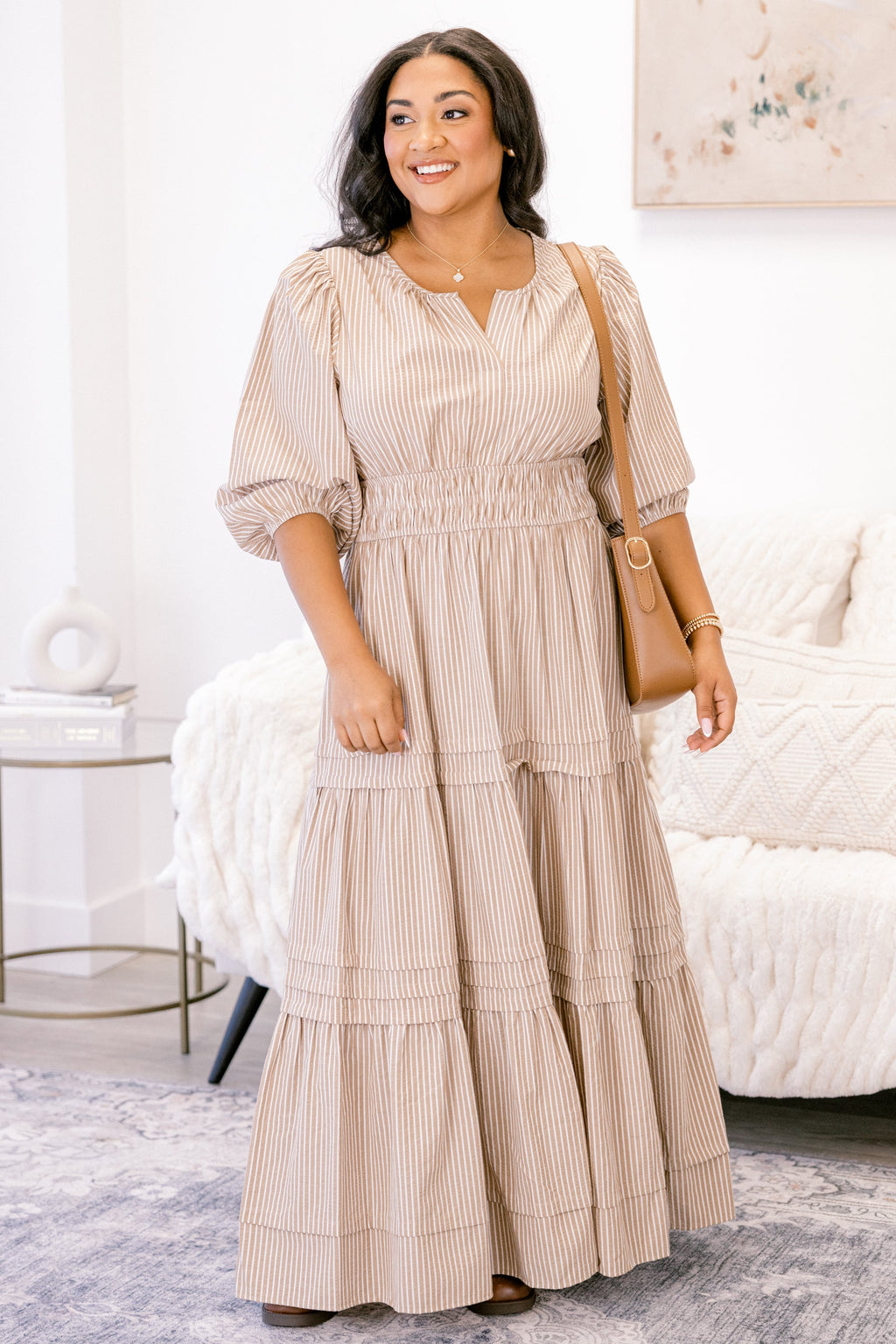 The Clear Choice Dress, Brown Stripe