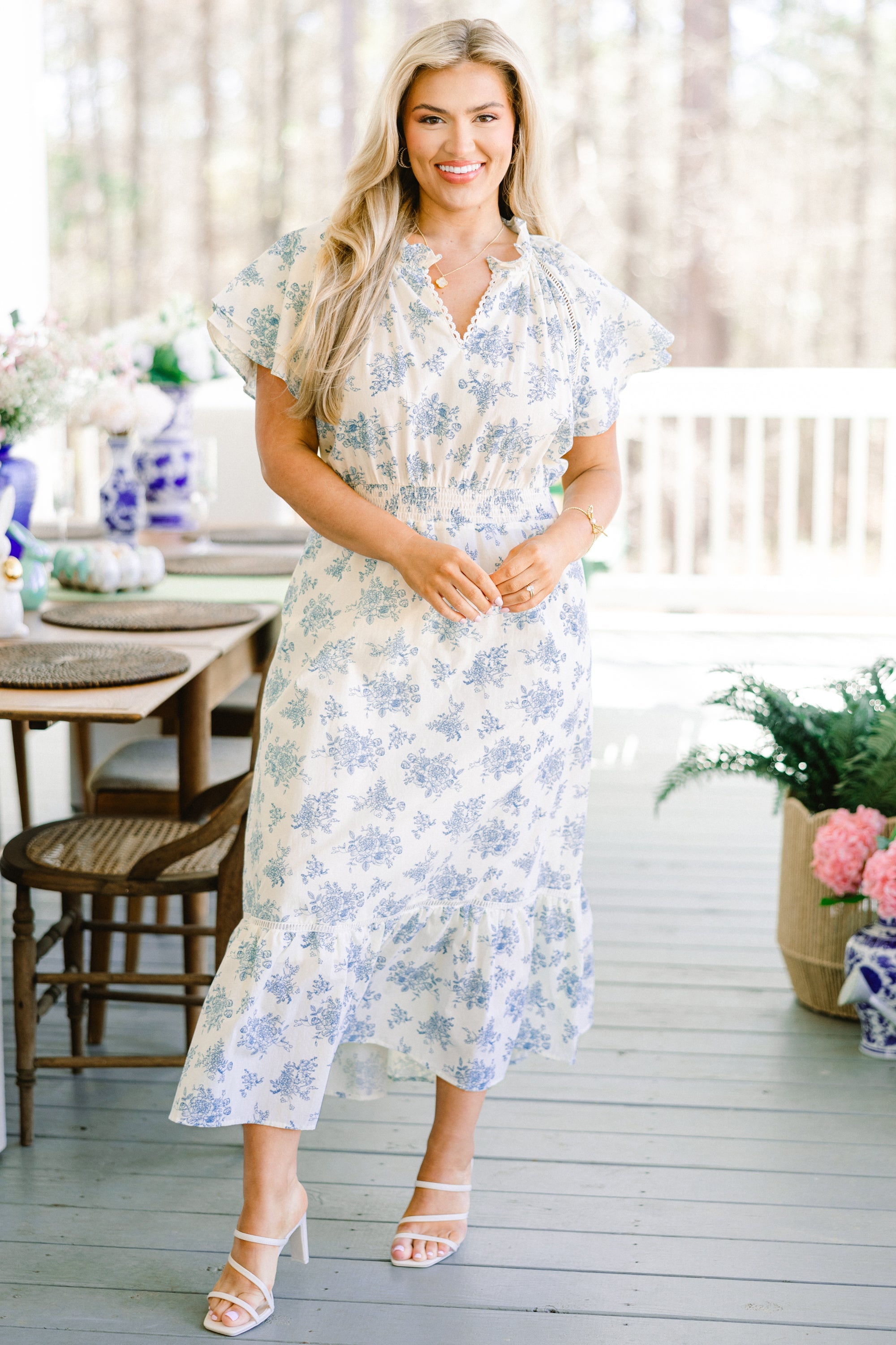 The Garden's Melody Midi Dress, White