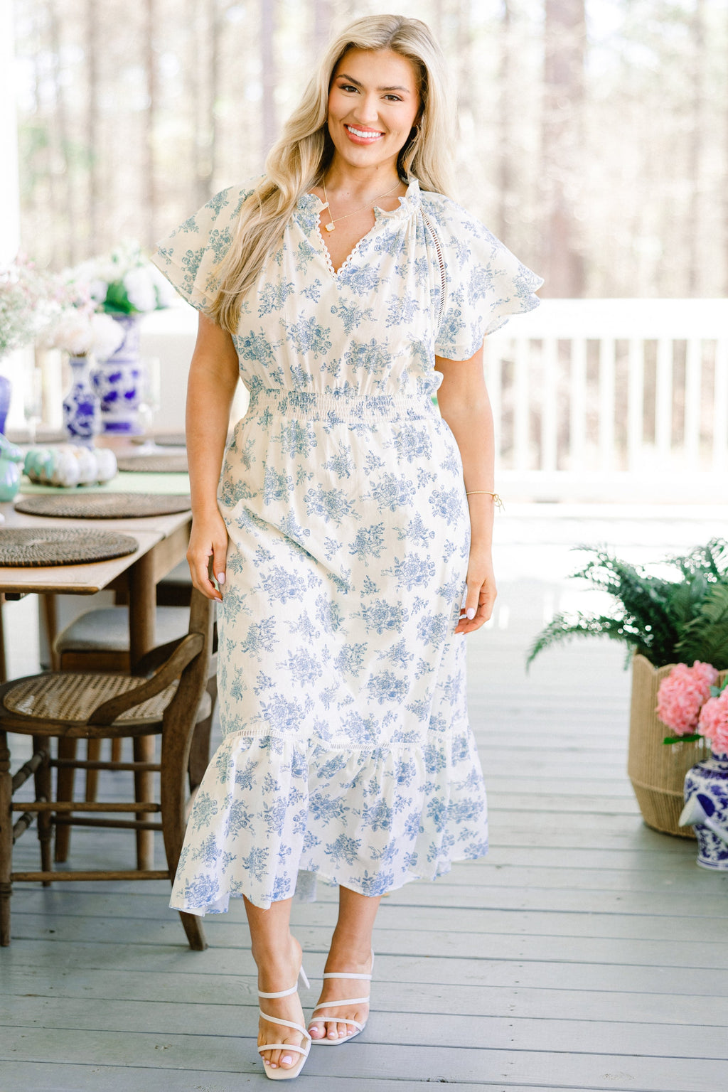 The Garden's Melody Midi Dress, White