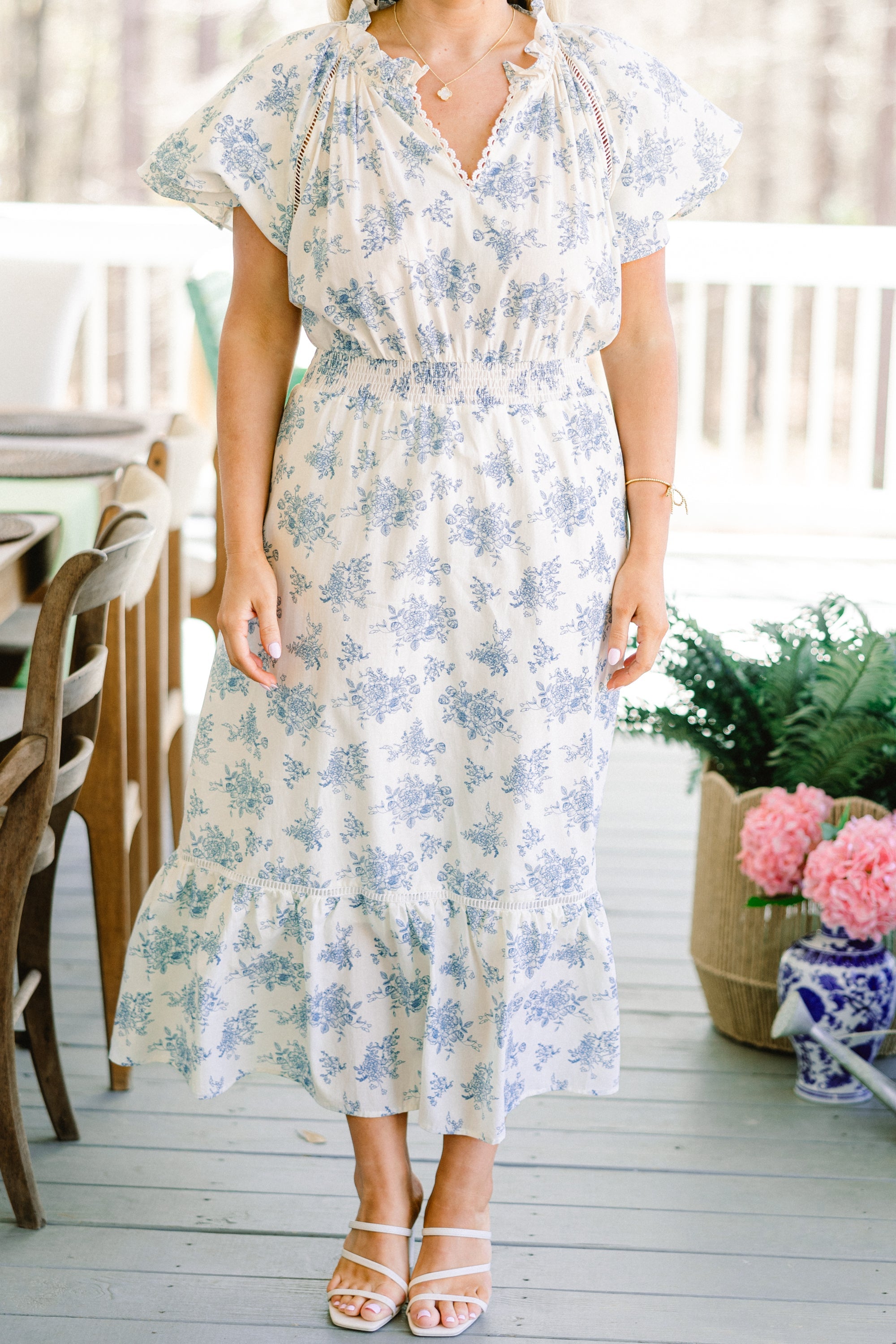 The Garden's Melody Midi Dress, White