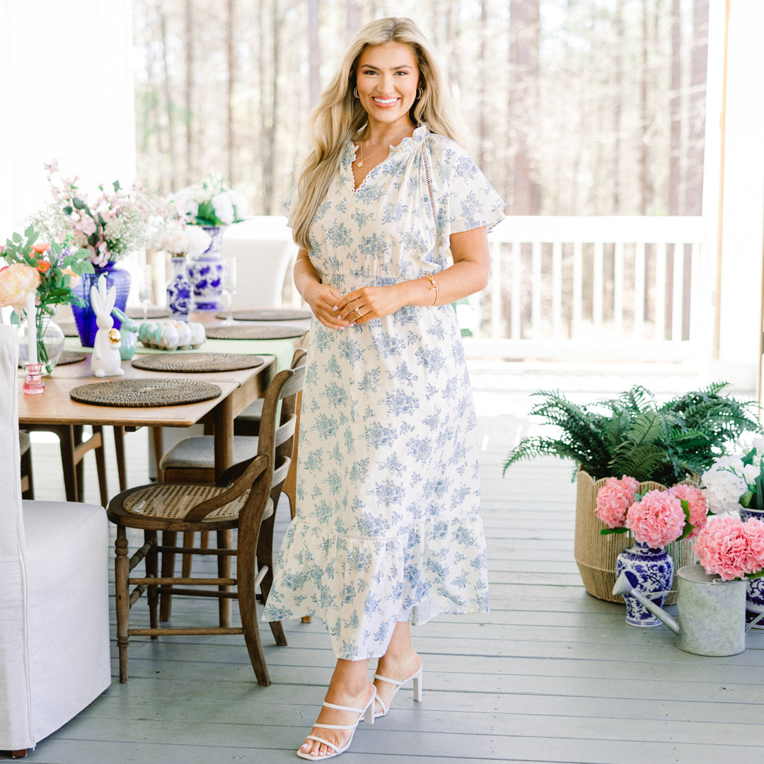 The Garden's Melody Midi Dress, White