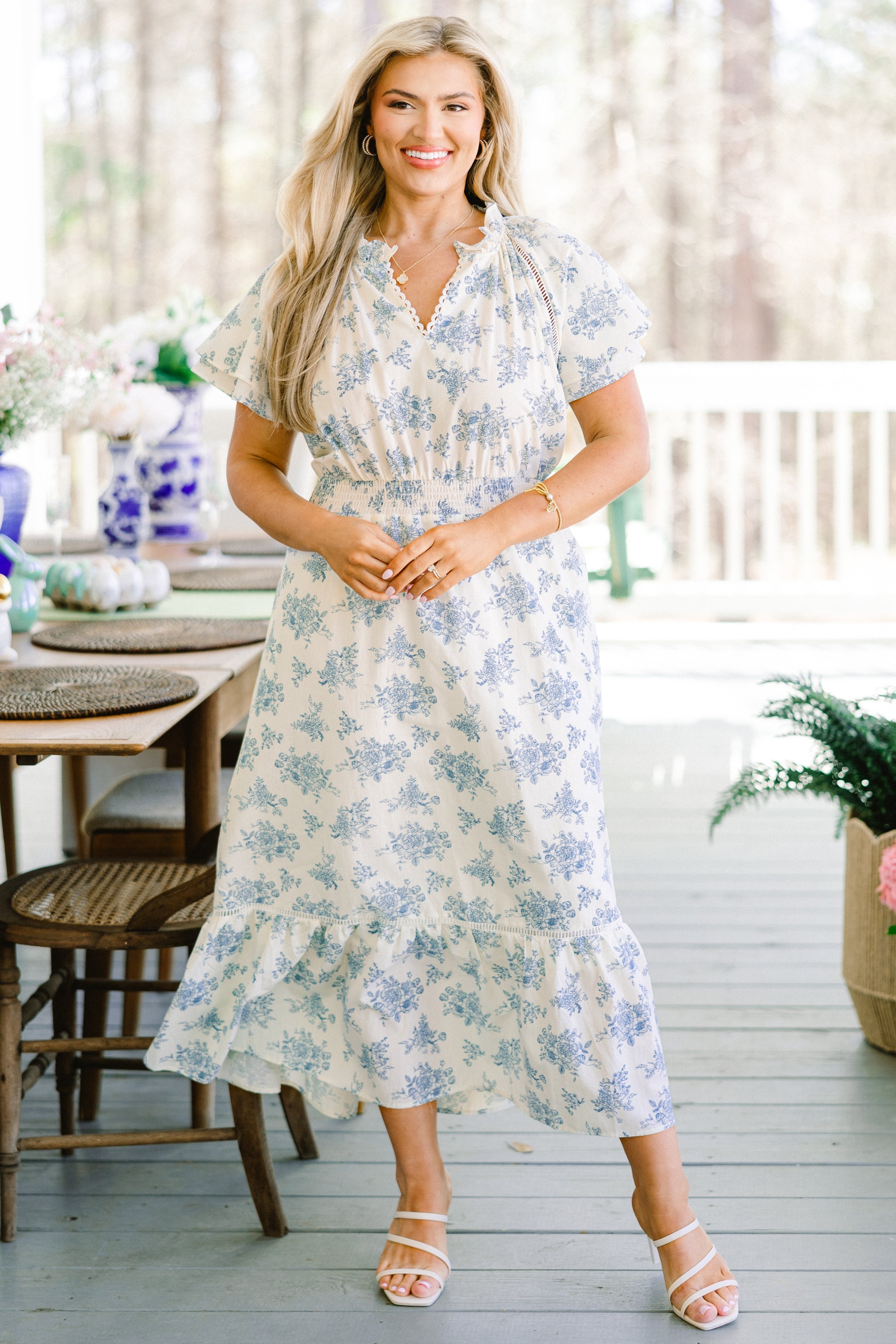 The Garden's Melody Midi Dress, White