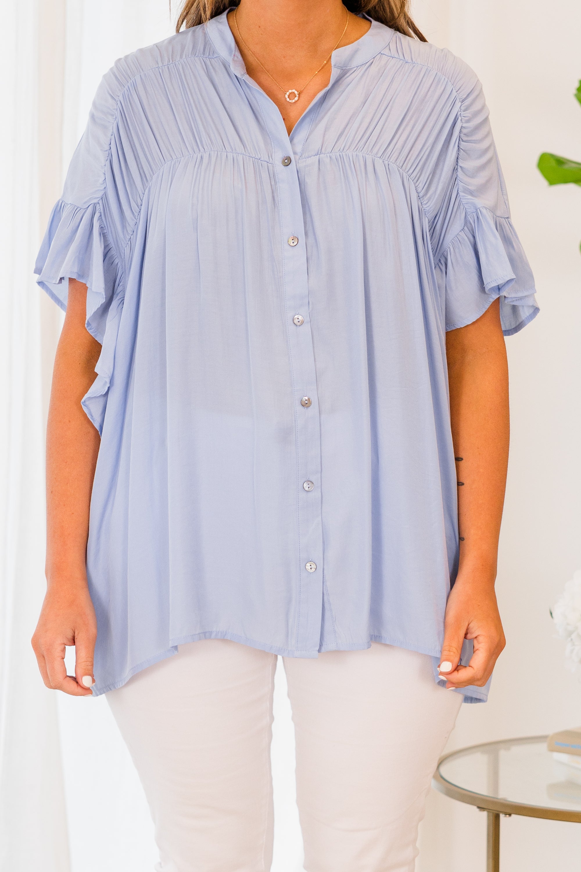 The Misfortunes Of Life Top, Chambray