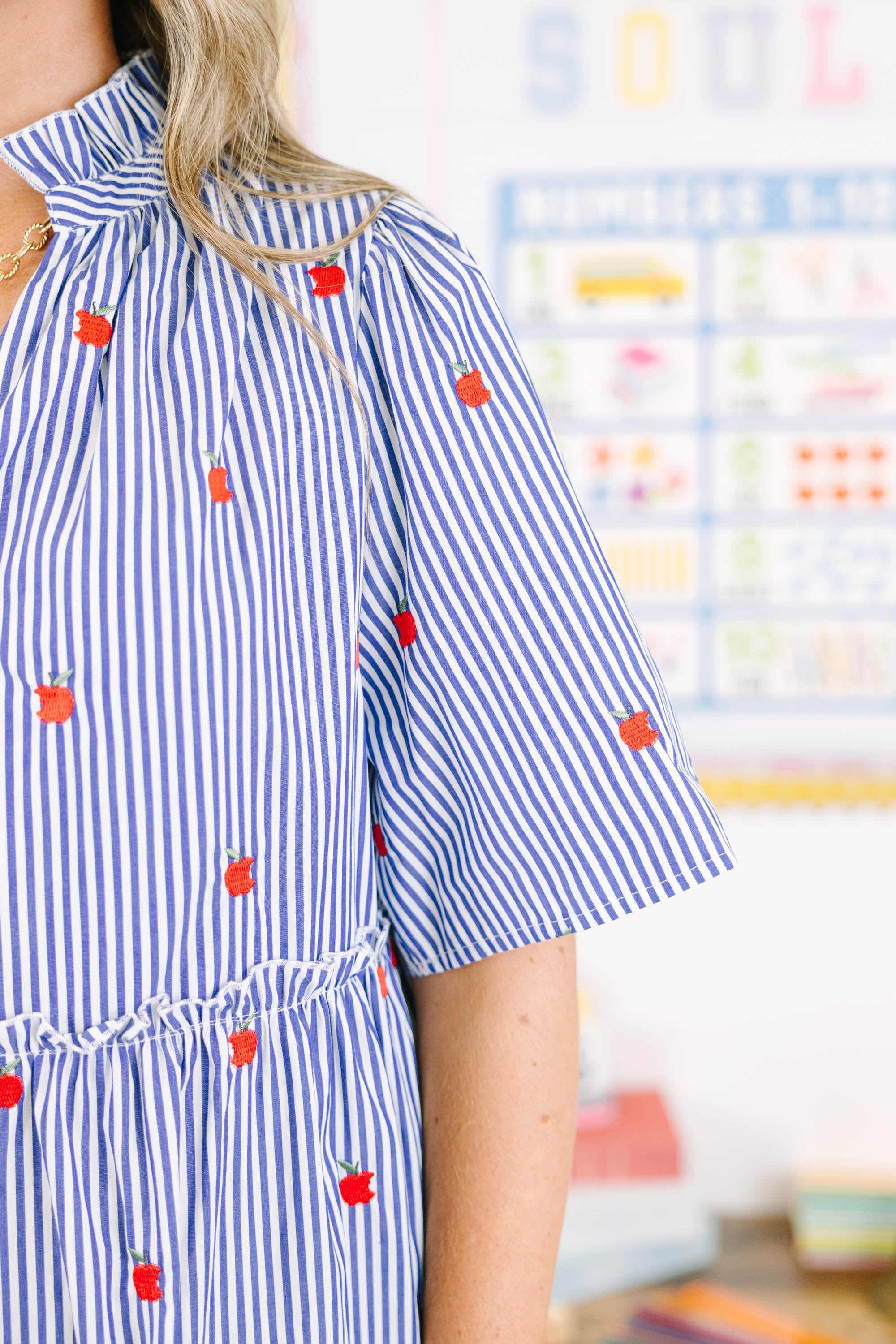 The Polished Apple Dress, Navy