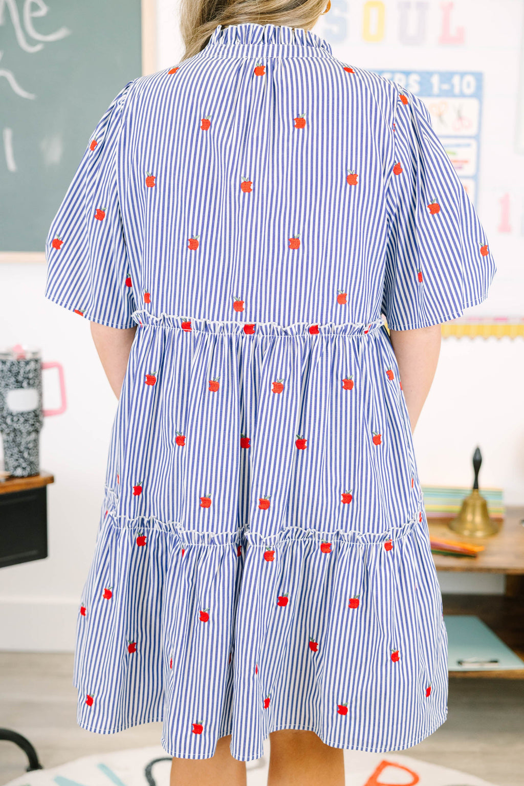 The Polished Apple Dress, Navy