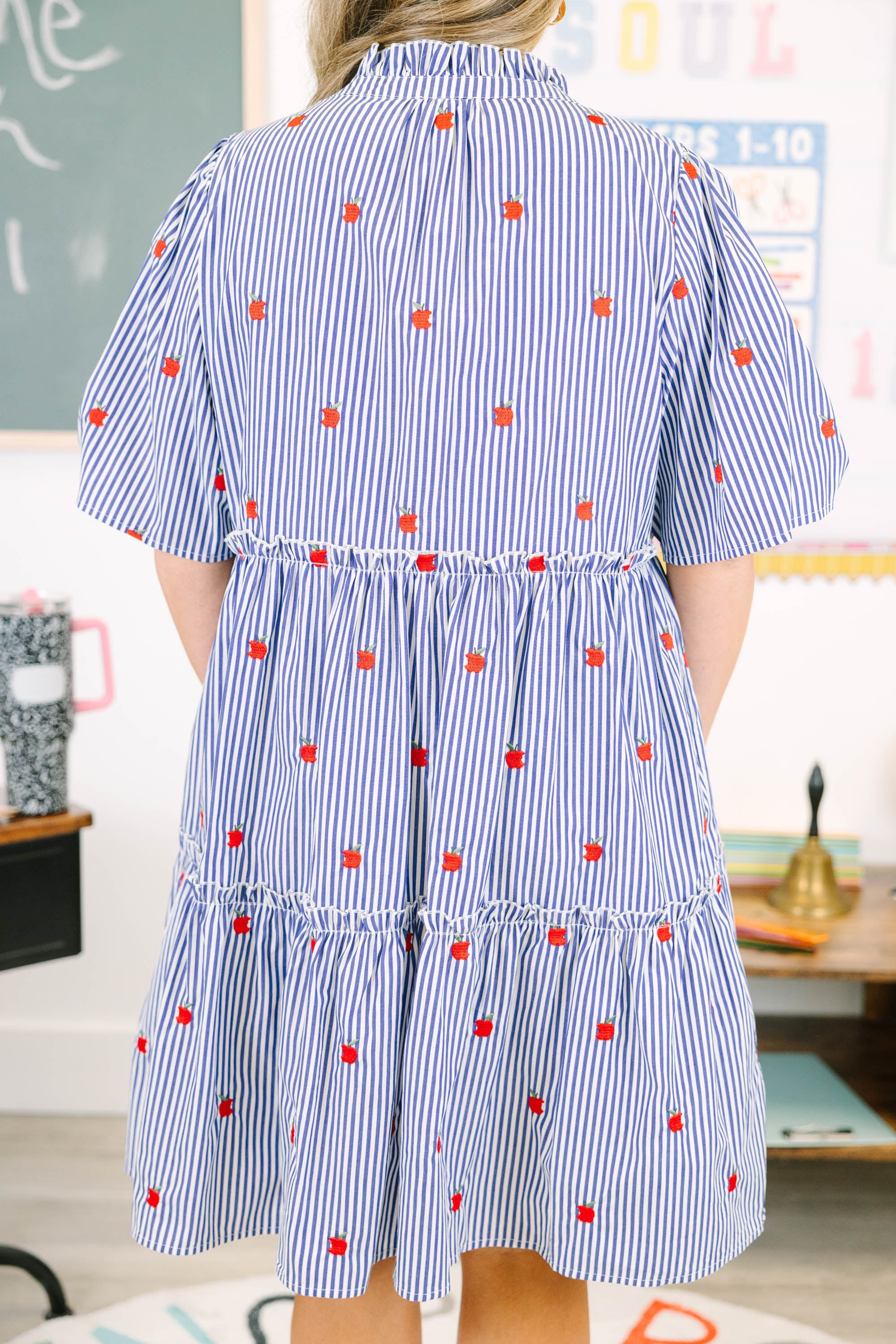 The Polished Apple Dress, Navy