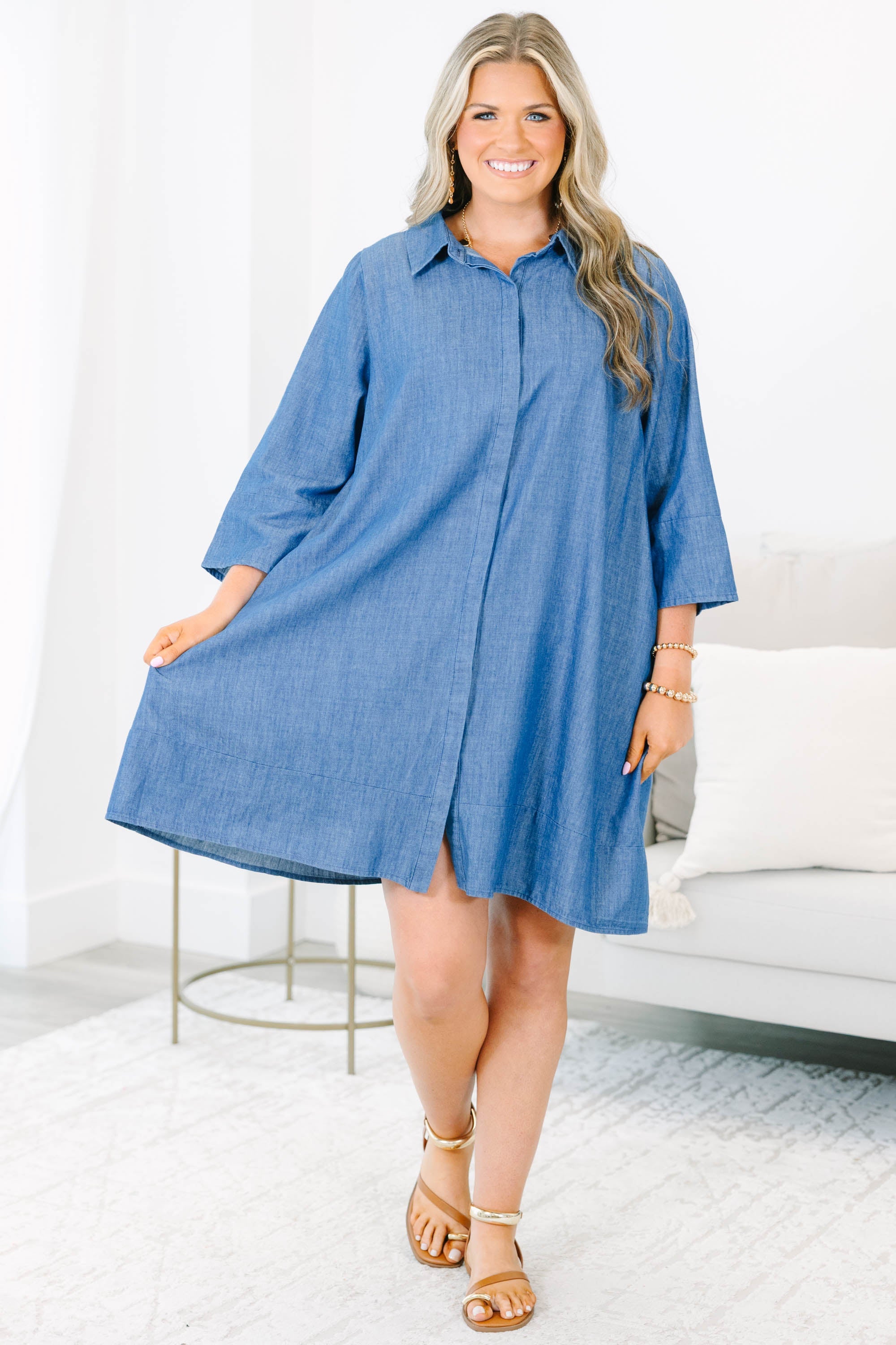 The Right Impression Dress, Blue
