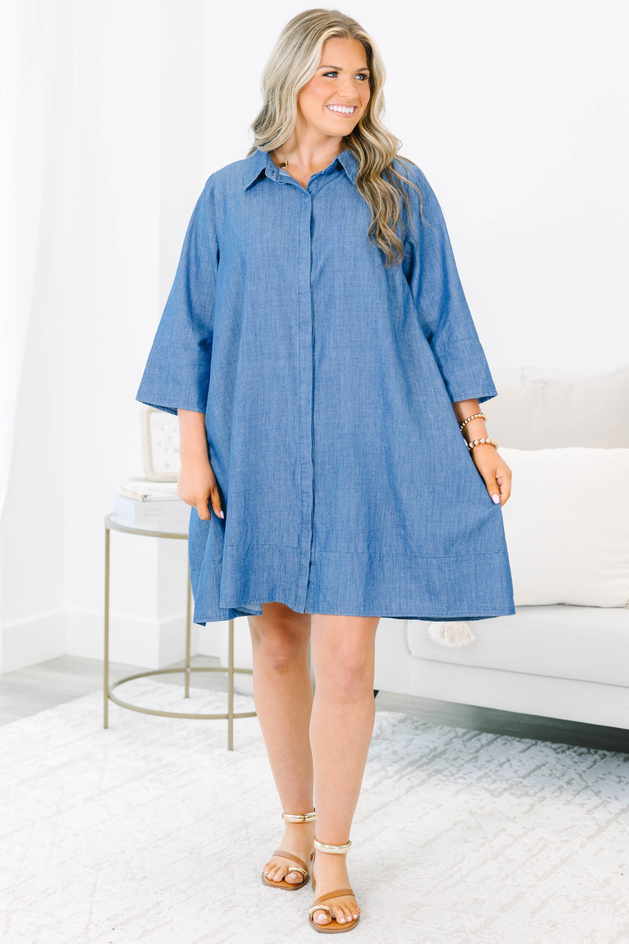 The Right Impression Dress, Blue
