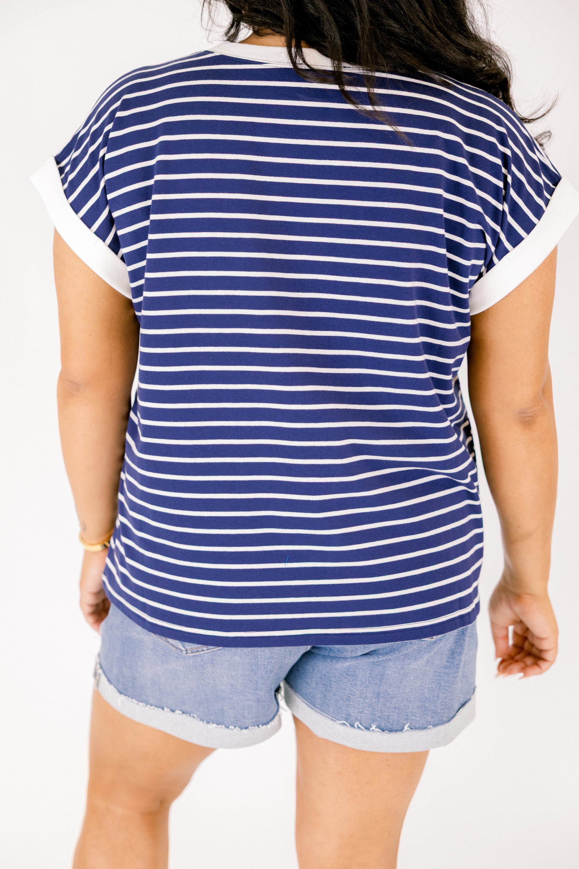 The Savannah Stroll Striped Tee, Navy