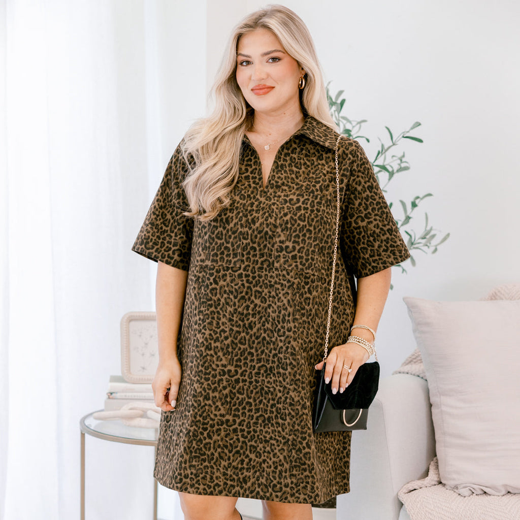 The Way It Used To Be Dress, Brown Leopard