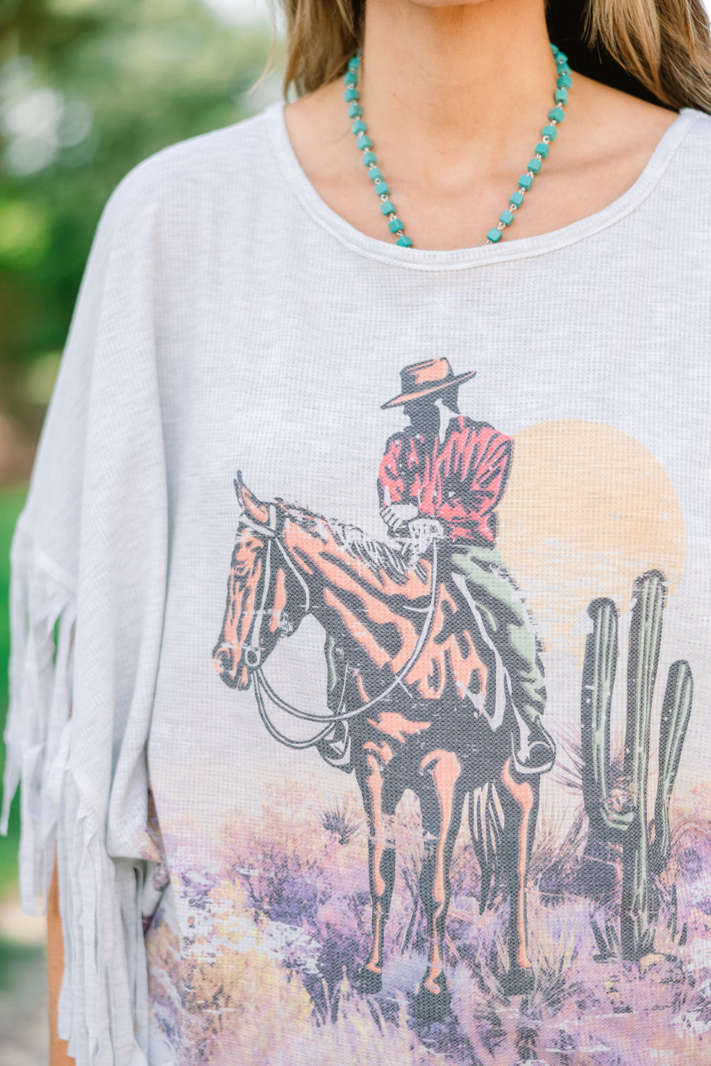The Wild West Top, Heather Gray