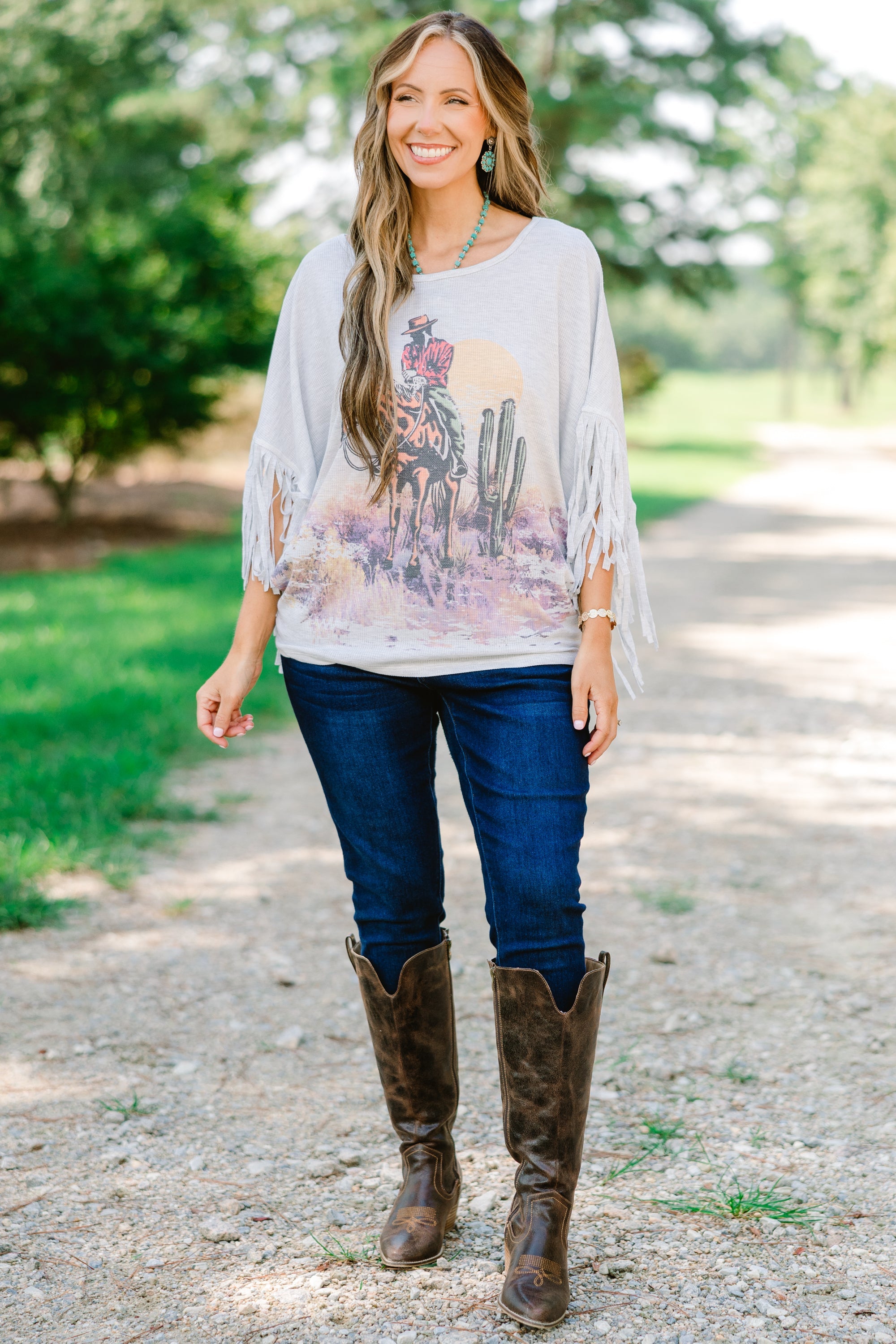 The Wild West Top, Heather Gray