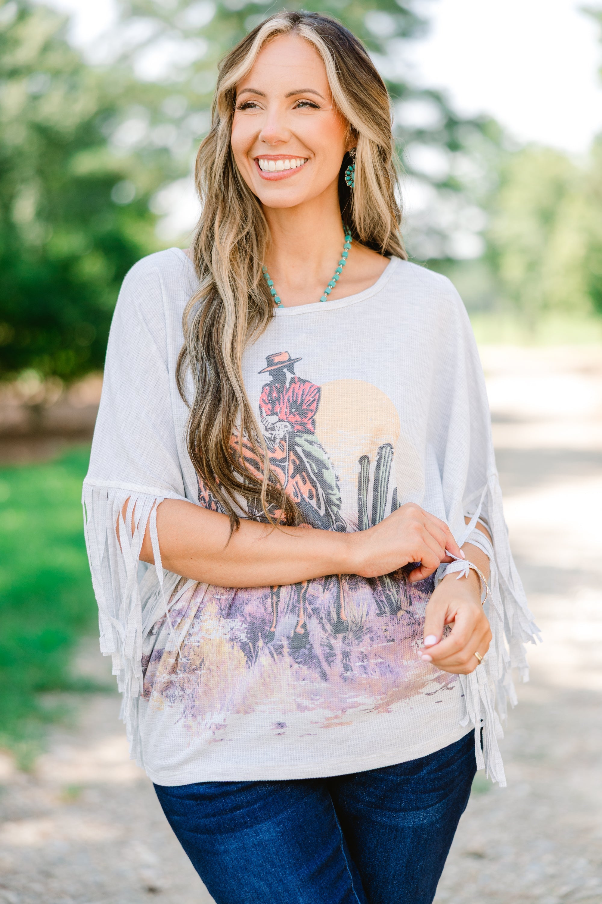 The Wild West Top, Heather Gray