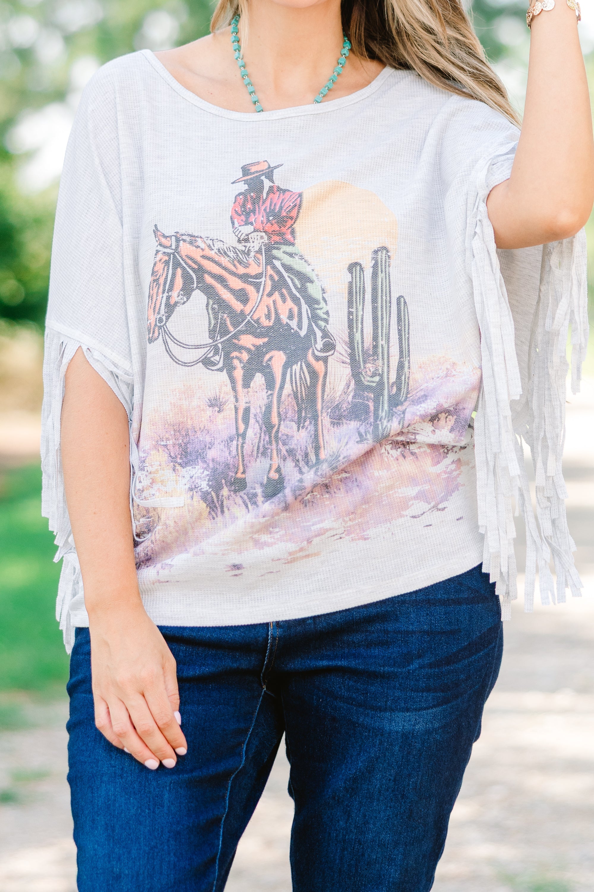 The Wild West Top, Heather Gray