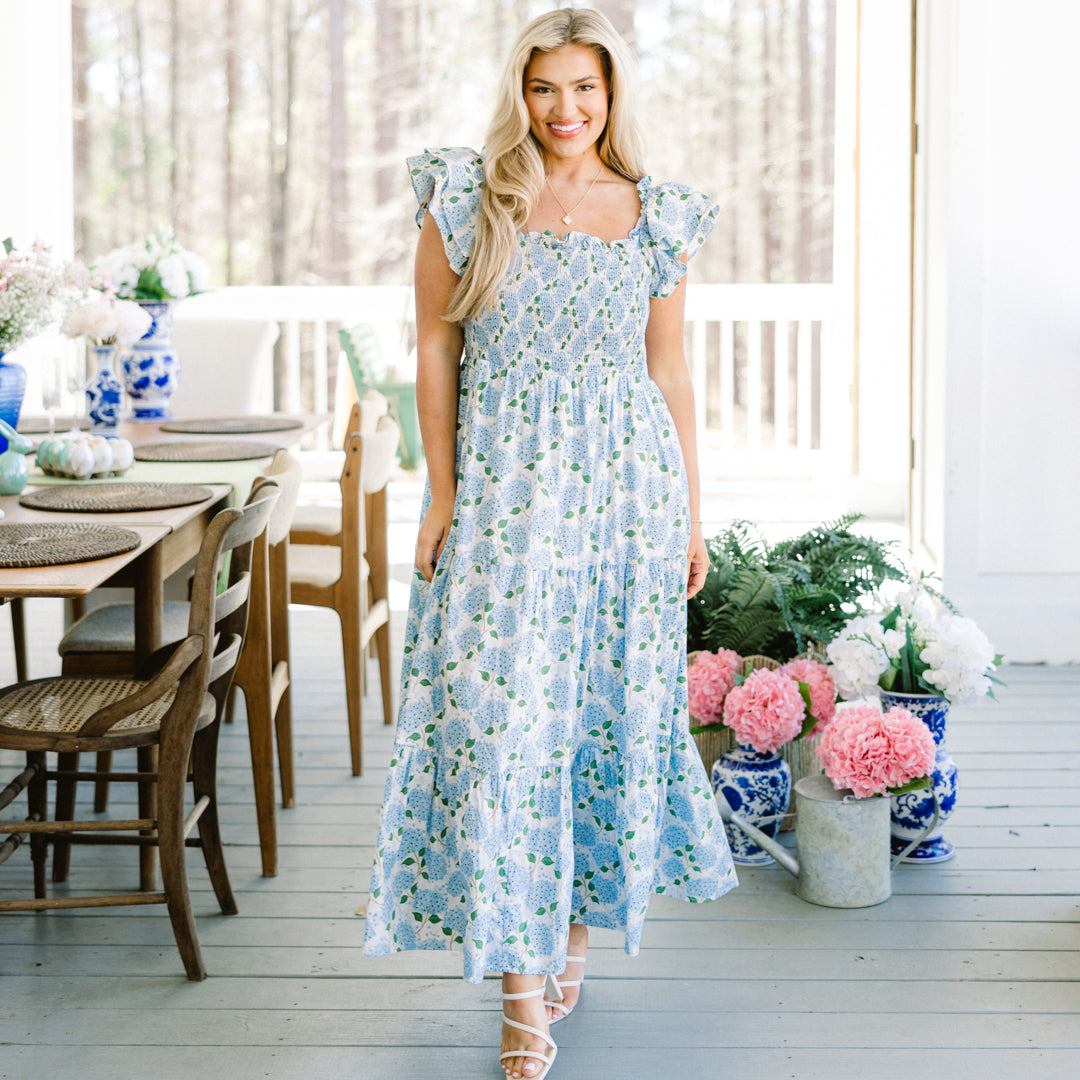 The Wildflower's Song Maxi Dress, Blue
