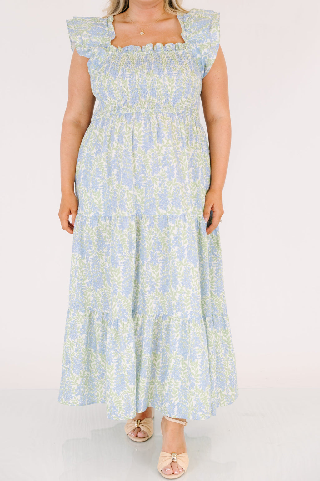 The Wildflower's Song Maxi Dress, Blue Floral Mix