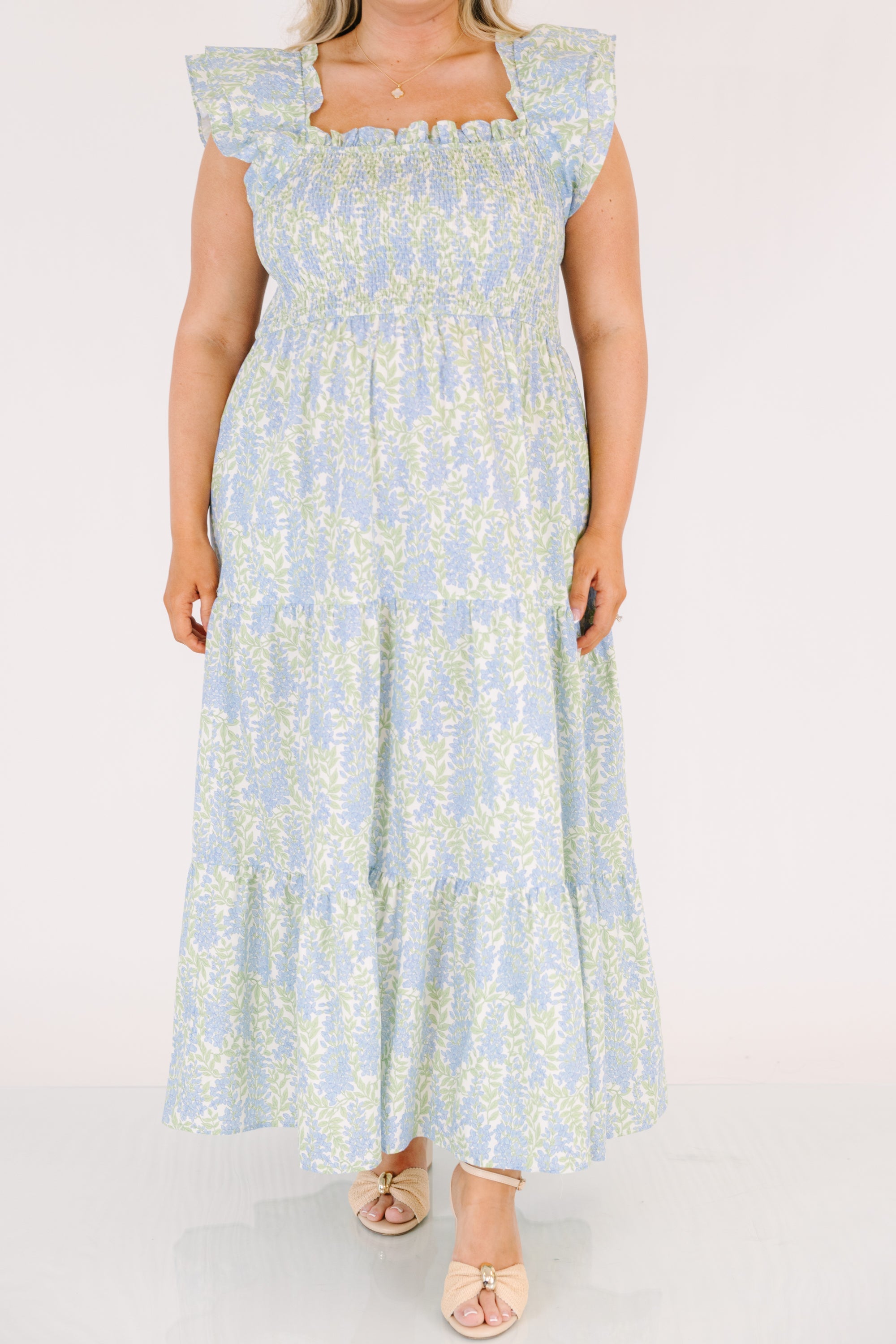 The Wildflower's Song Maxi Dress, Blue Floral Mix