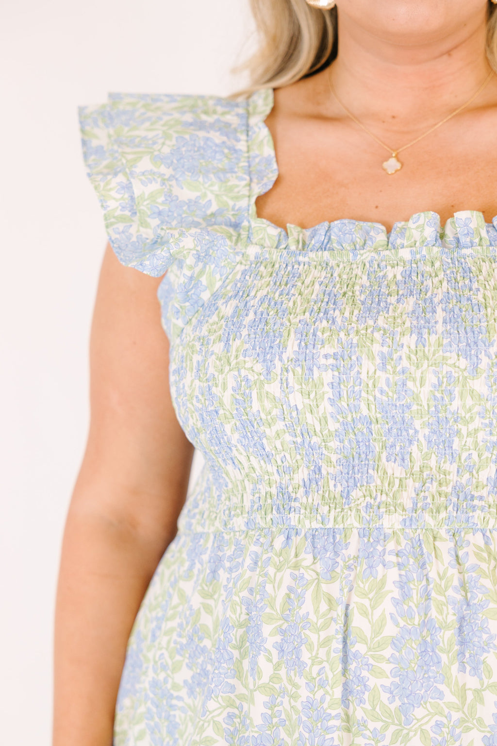 The Wildflower's Song Maxi Dress, Blue Floral Mix