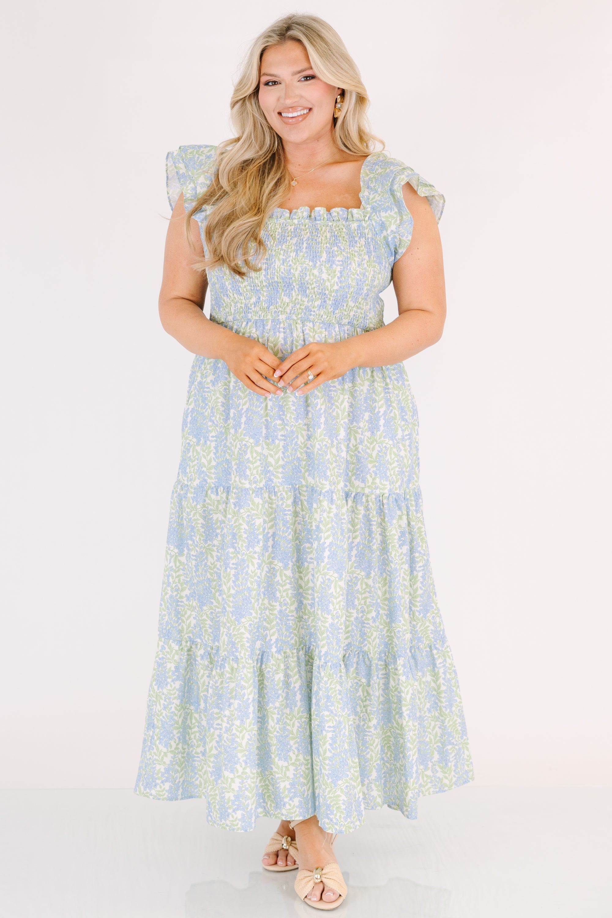 The Wildflower's Song Maxi Dress, Blue Floral Mix
