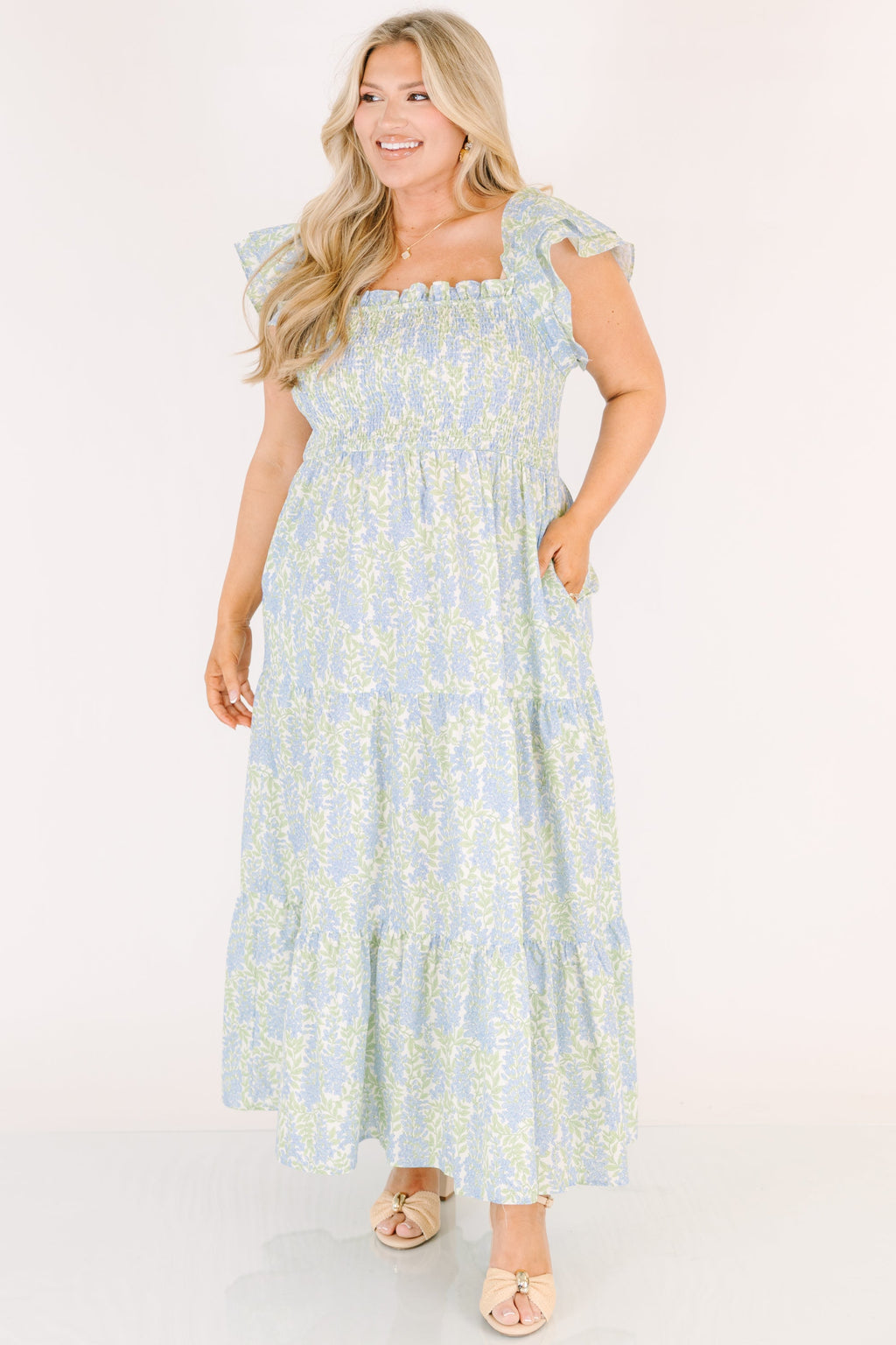 The Wildflower's Song Maxi Dress, Blue Floral Mix