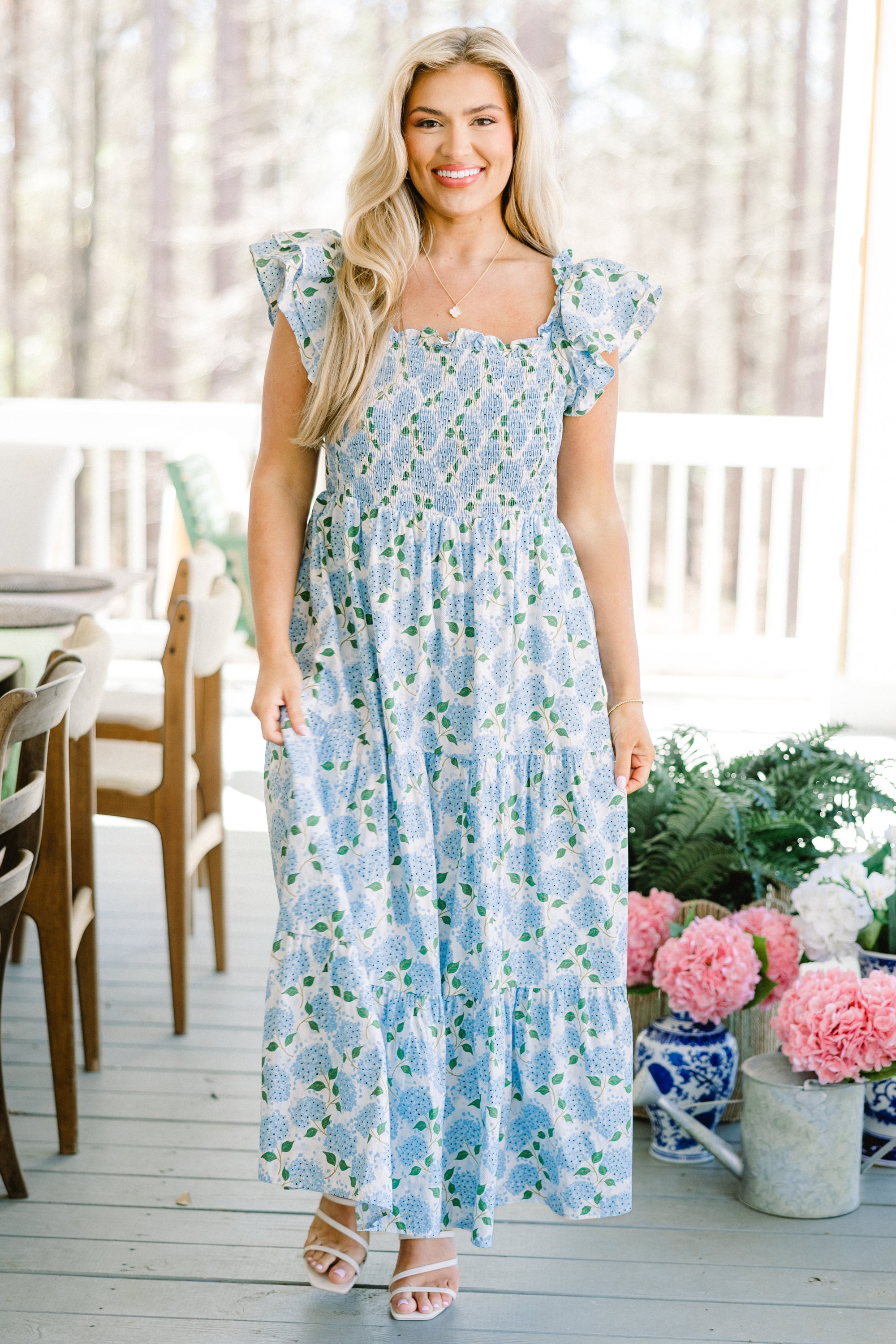 The Wildflower's Song Maxi Dress, Blue