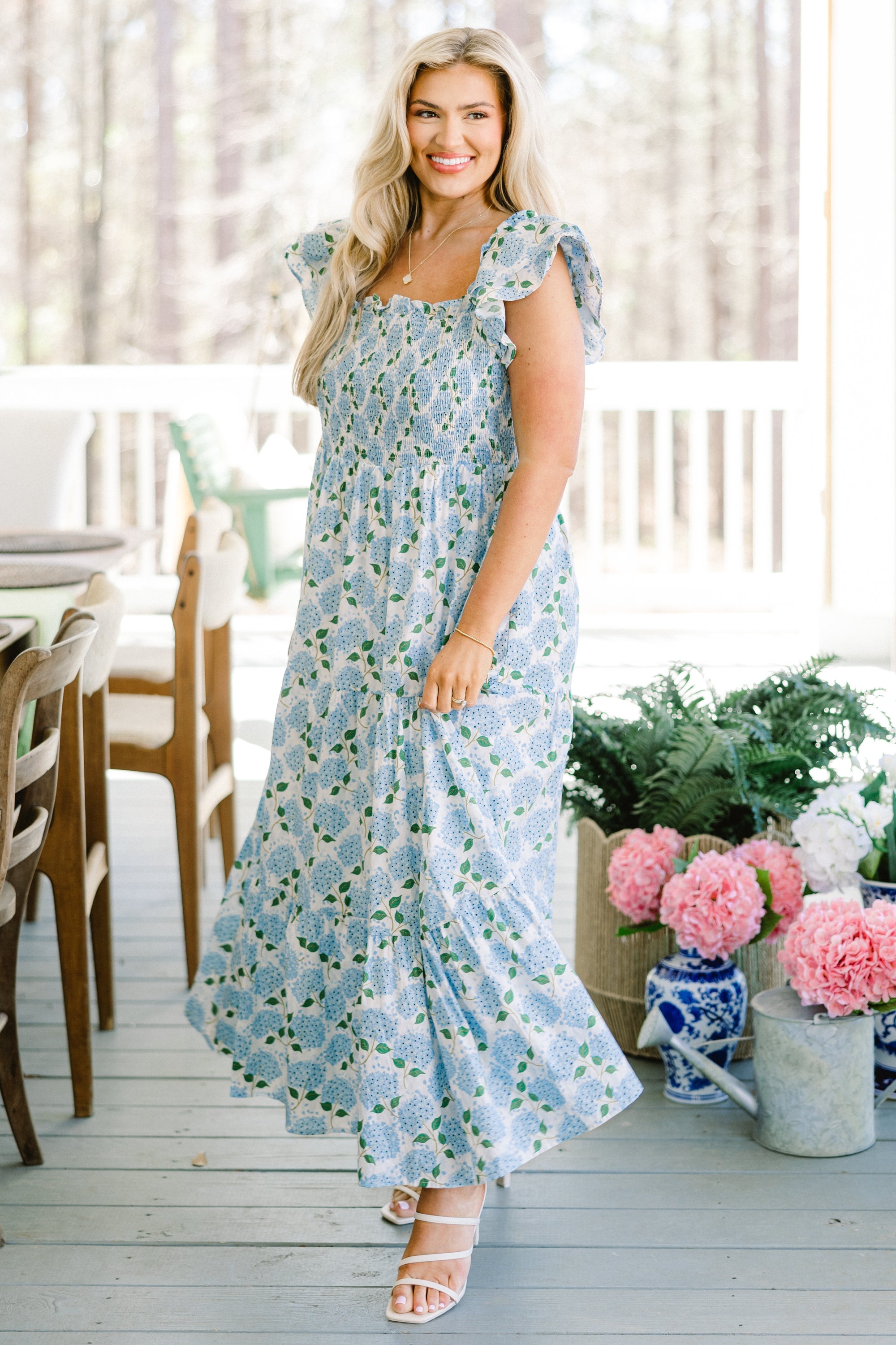 The Wildflower's Song Maxi Dress, Blue