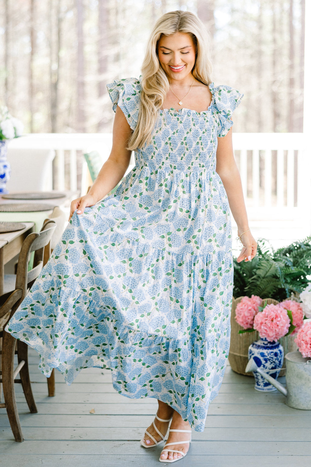 The Wildflower's Song Maxi Dress, Blue