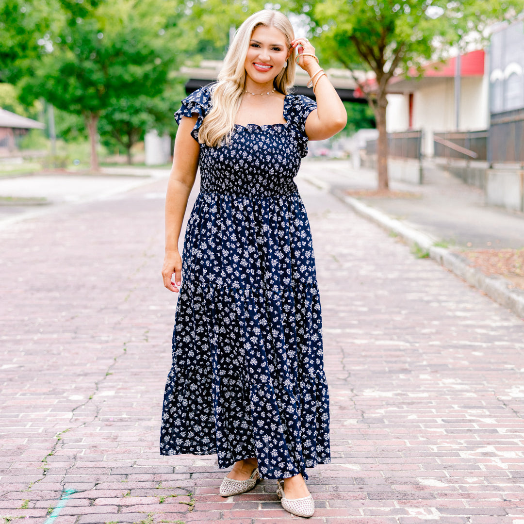 The Wildflower's Song Maxi Dress, Navy