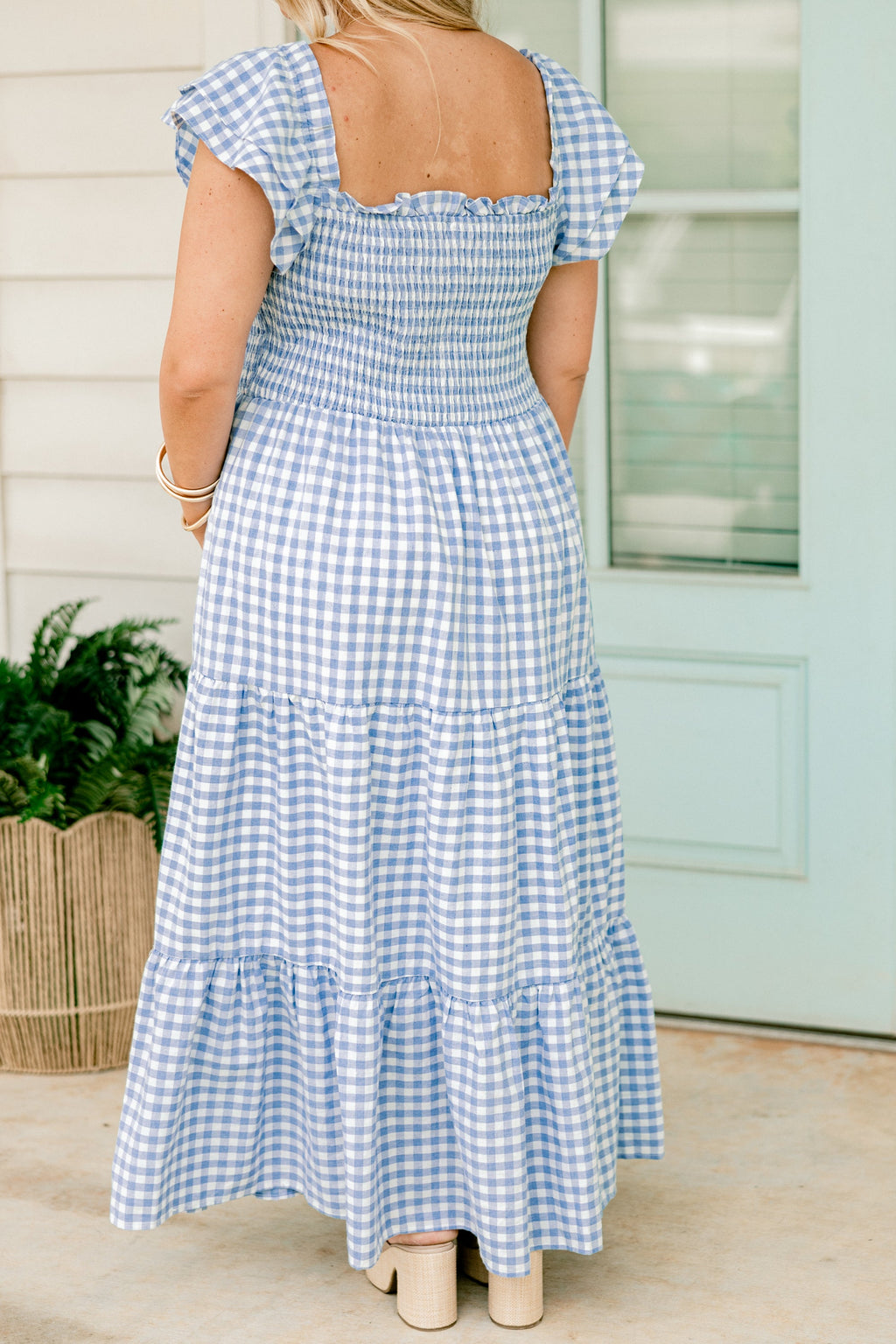 The Wildflower's Song Maxi Dress, Blue Gingham