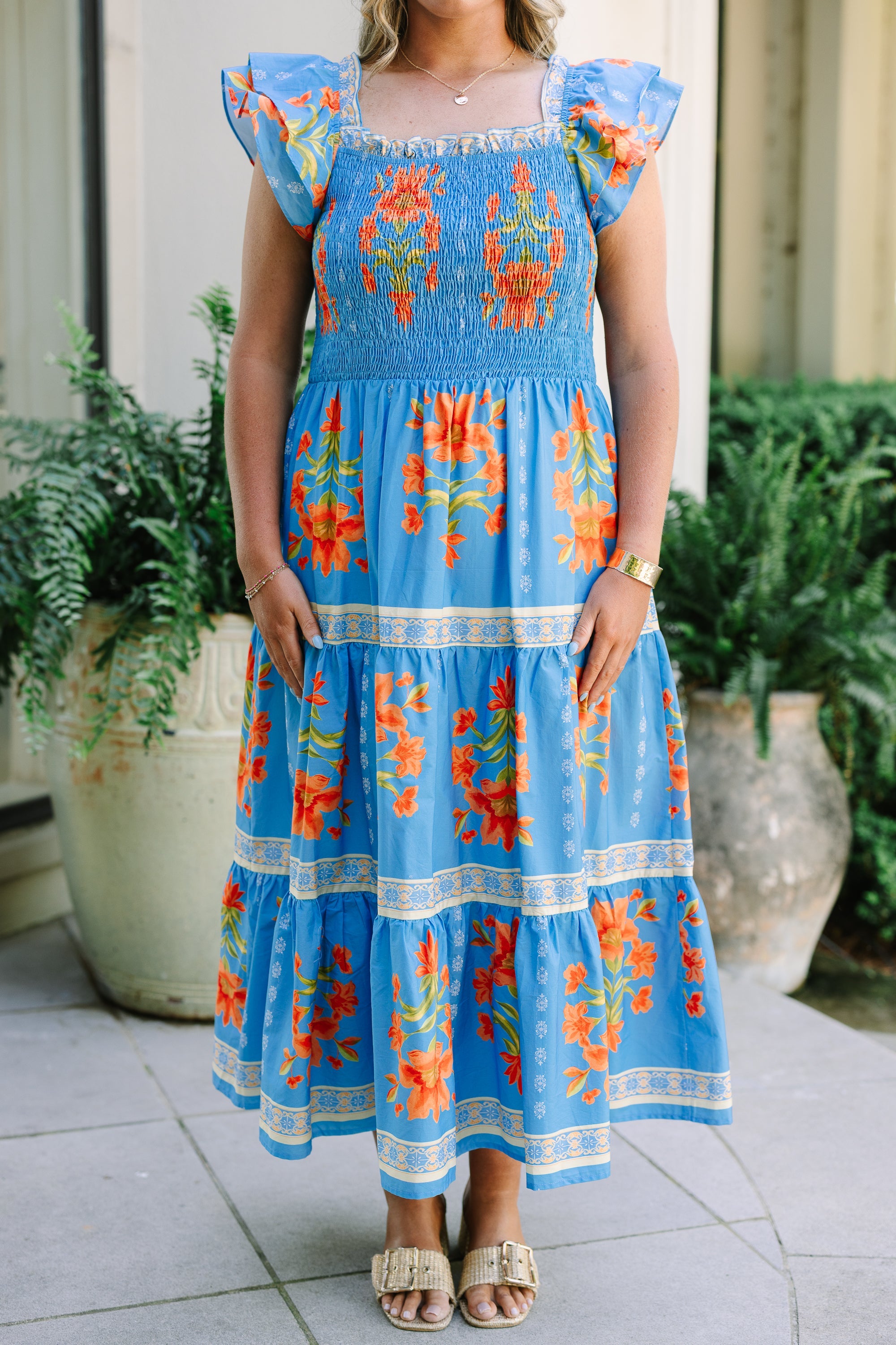 The Wildflower's Song Maxi Dress, Coral Multi