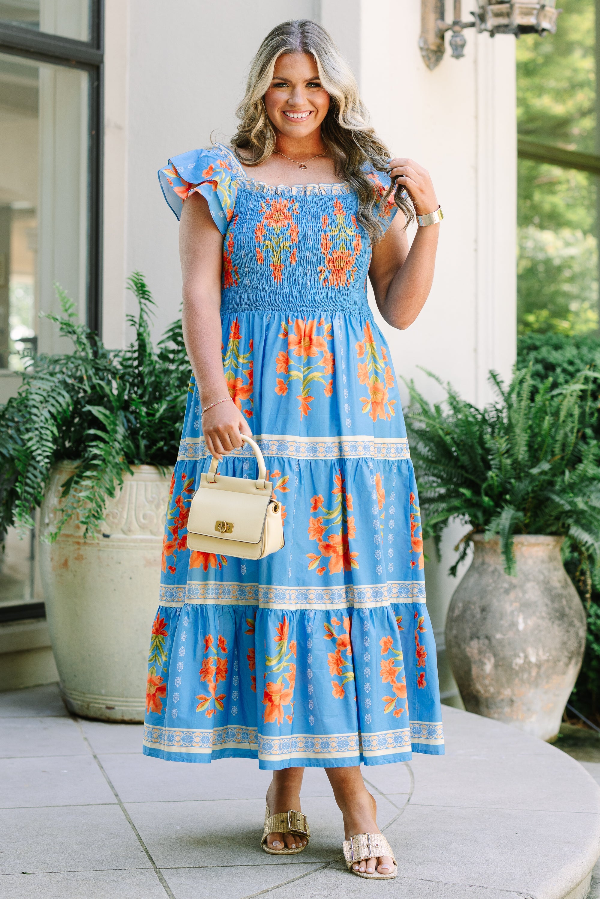 The Wildflower's Song Maxi Dress, Coral Multi
