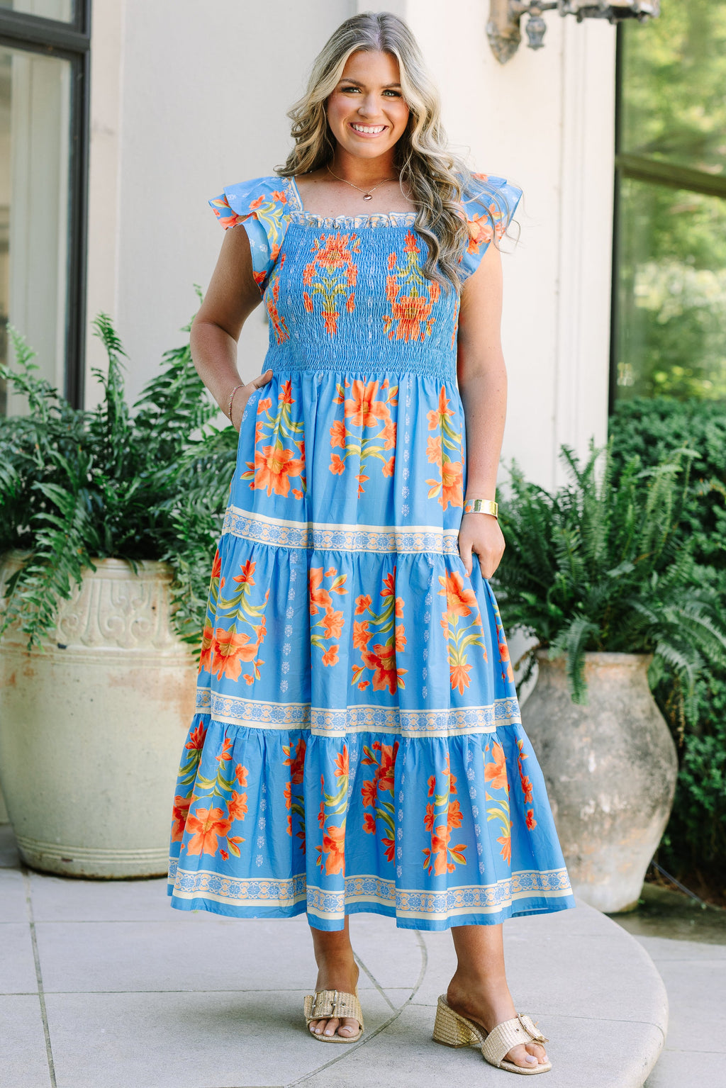 The Wildflower's Song Maxi Dress, Coral Multi