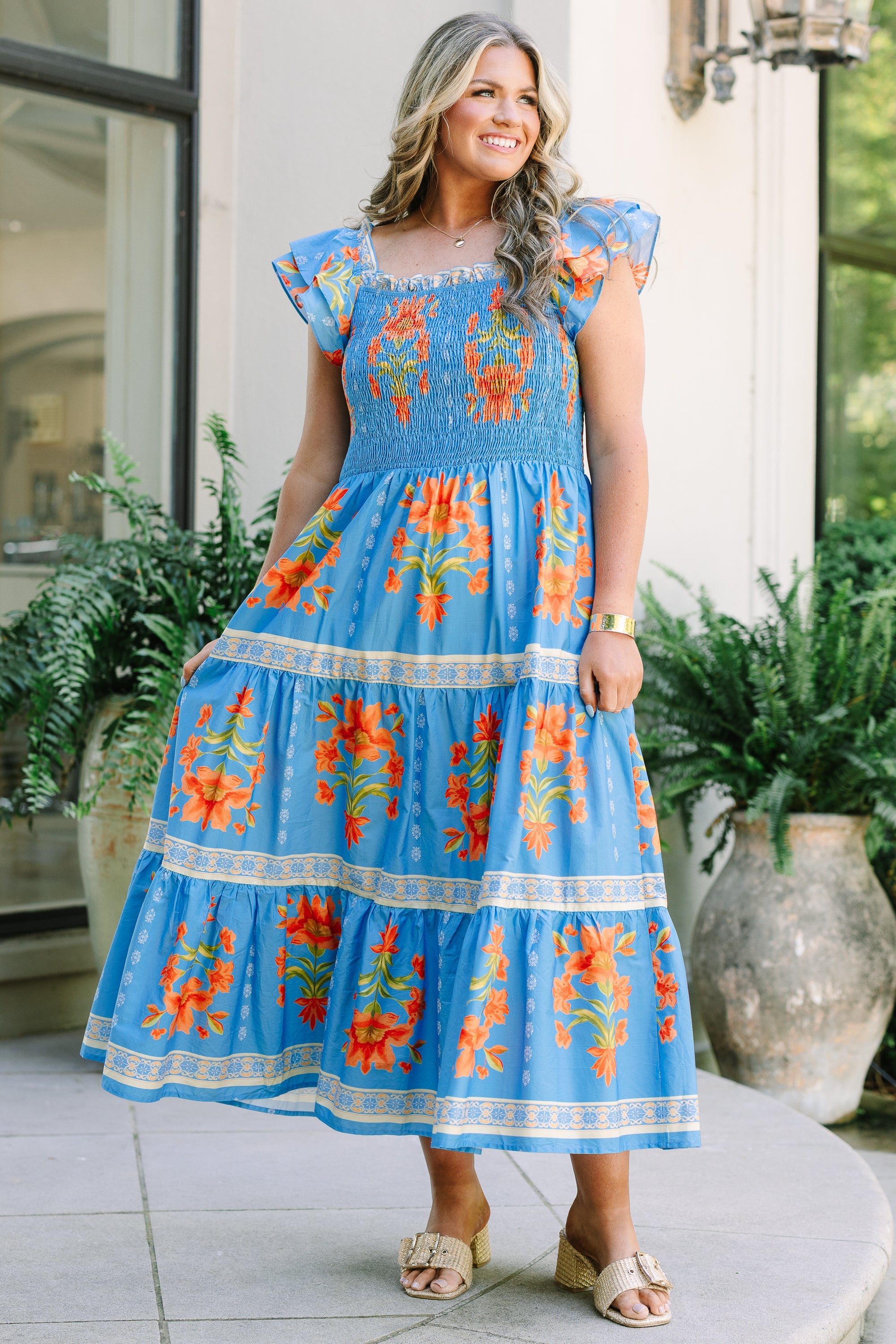 The Wildflower's Song Maxi Dress, Coral Multi
