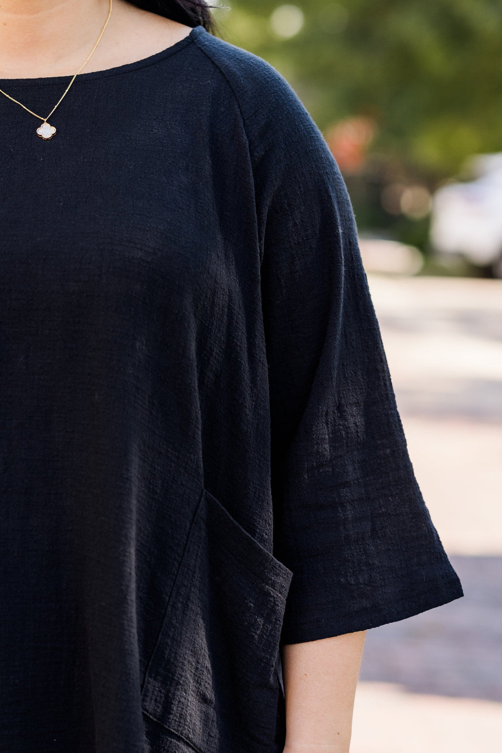 Thinking It Through Tunic, Black