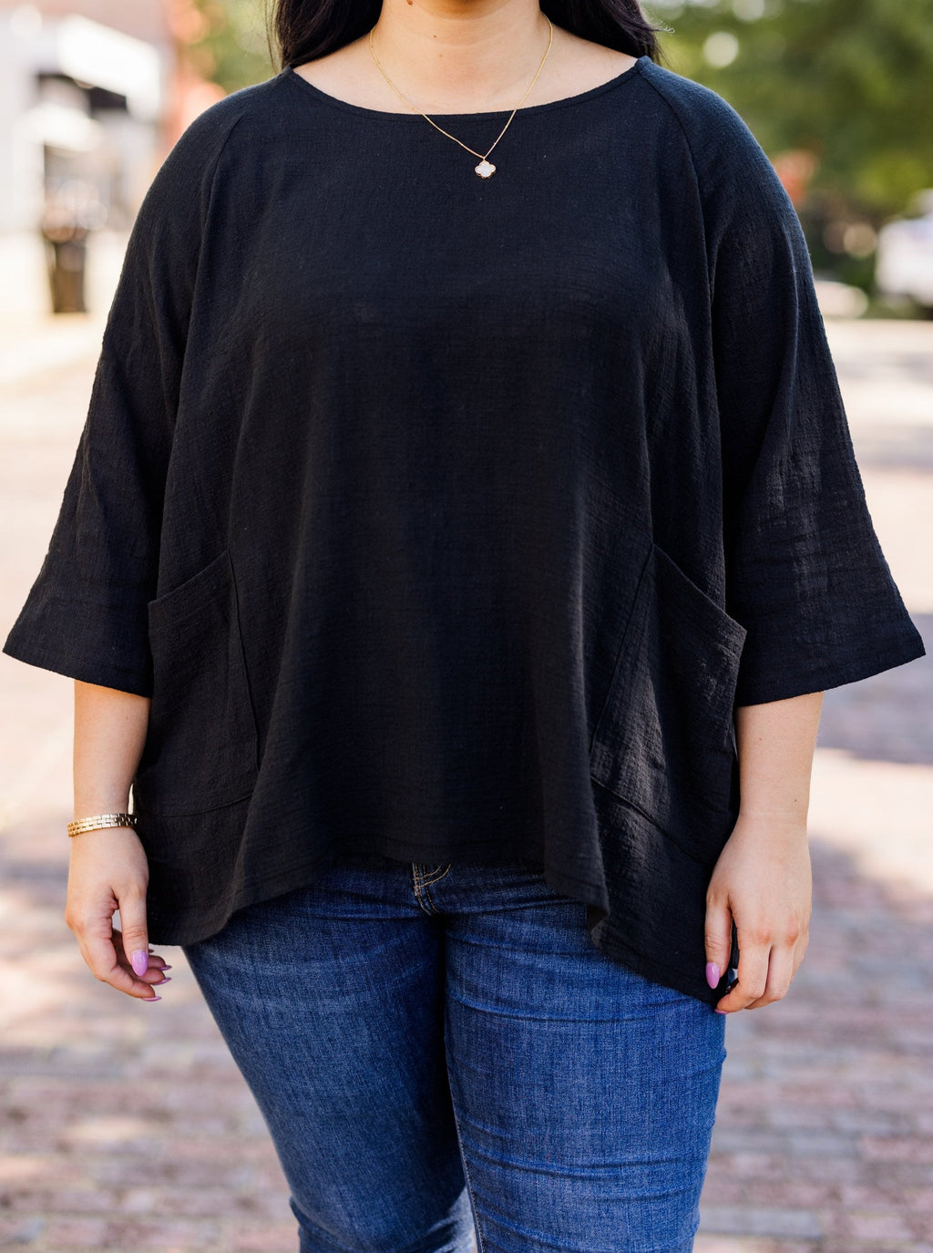 Thinking It Through Tunic, Black