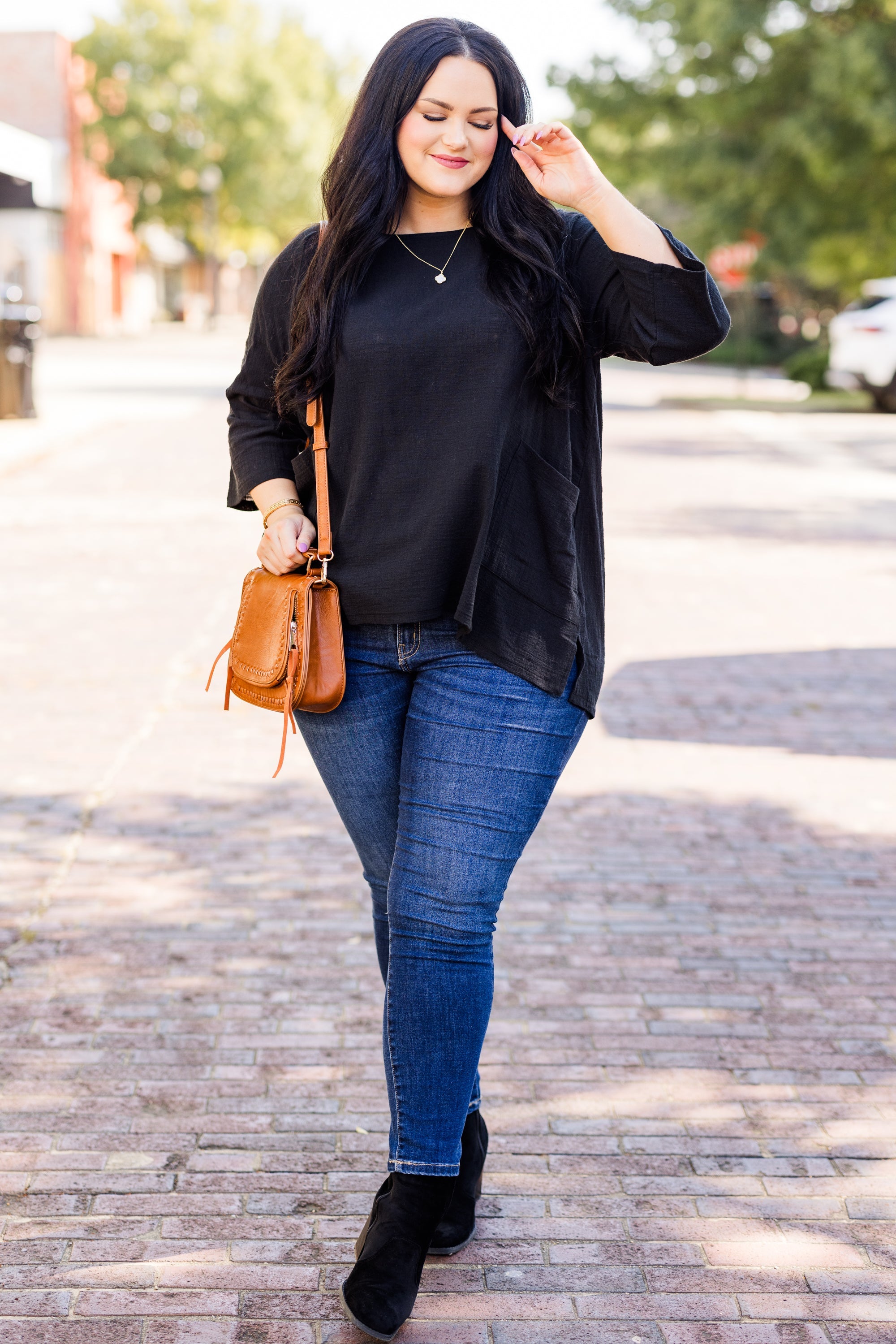 Thinking It Through Tunic, Black