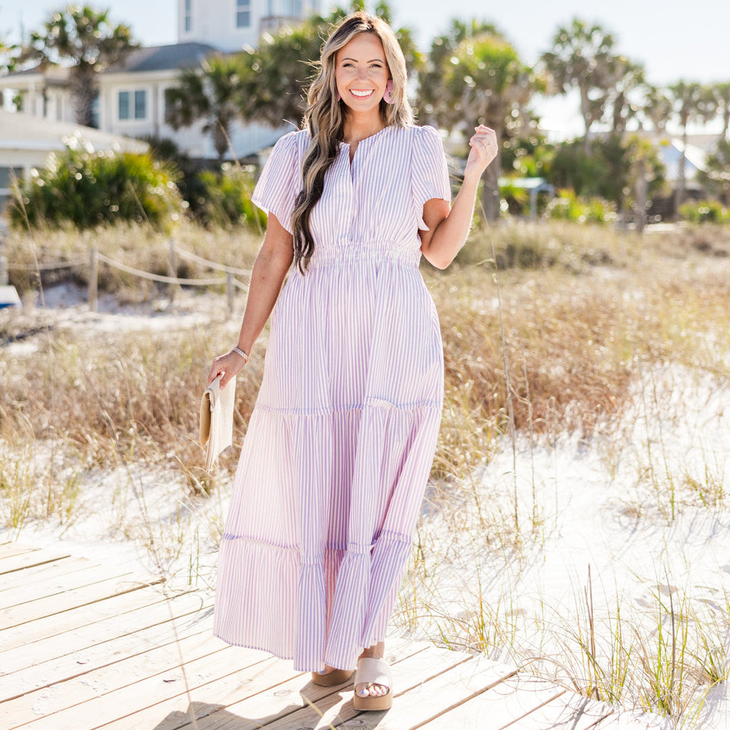 This & That Maxi Dress, Purple Stripe