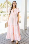 This & That Maxi Dress, Pink Stripe