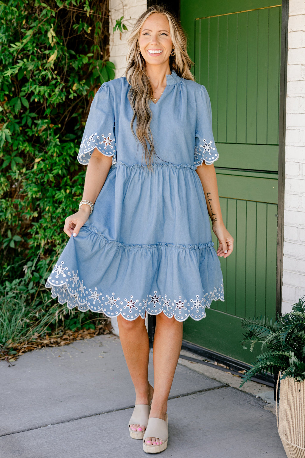 Through The Arbor Dress, Denim