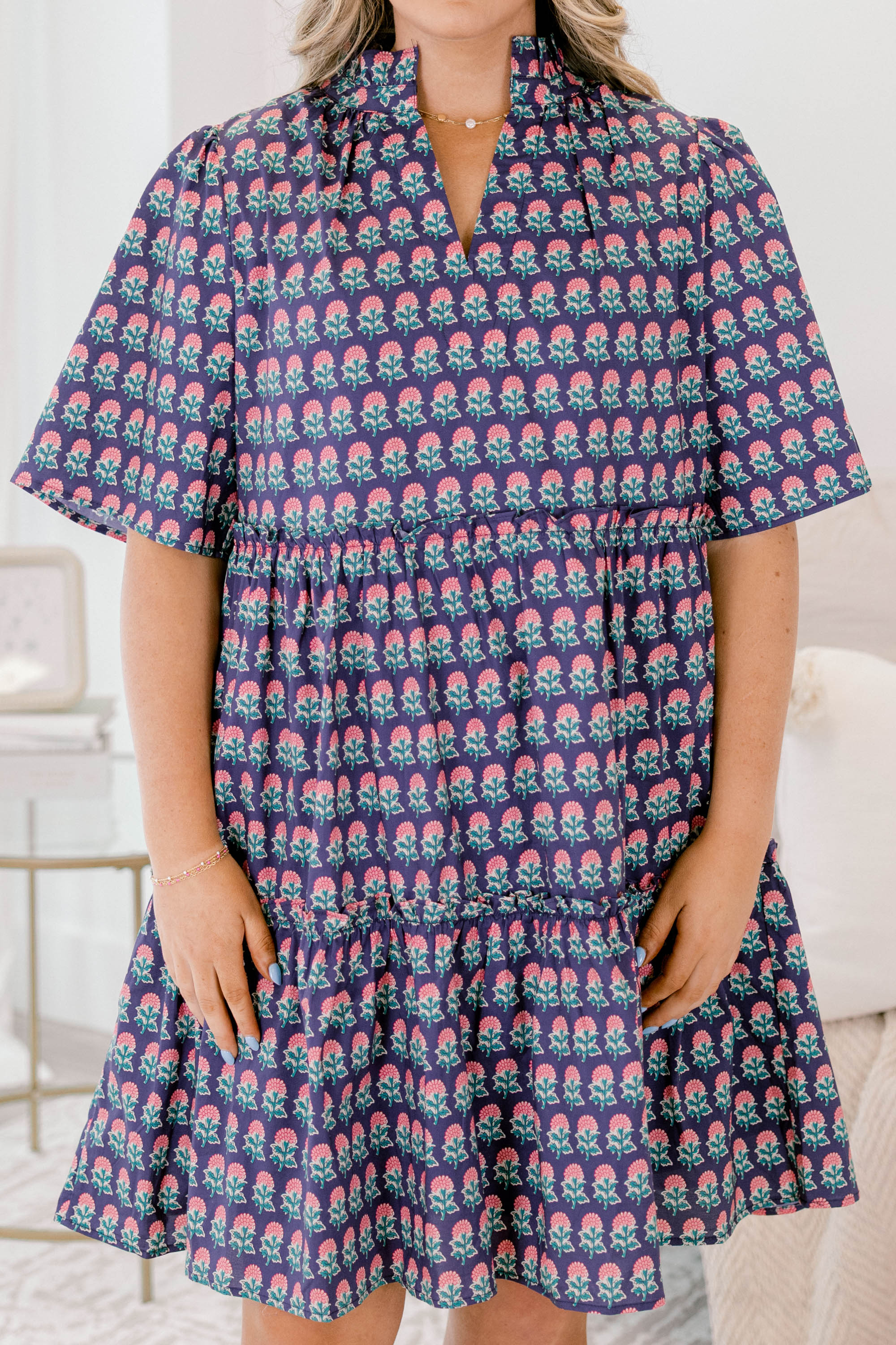 Through The Arbor Dress, Navy
