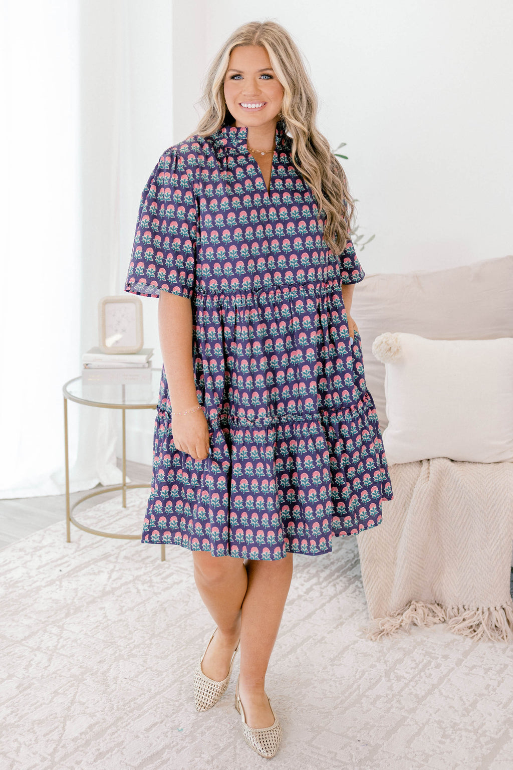 Through The Arbor Dress, Navy