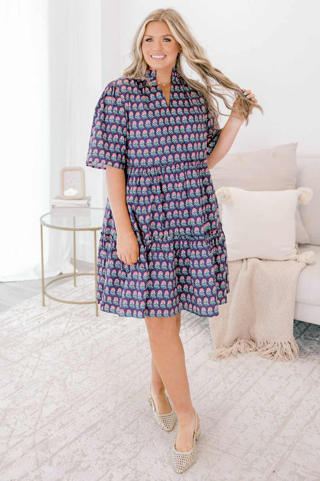 Through The Arbor Dress, Navy