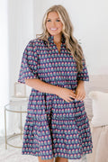 Through The Arbor Dress, Navy