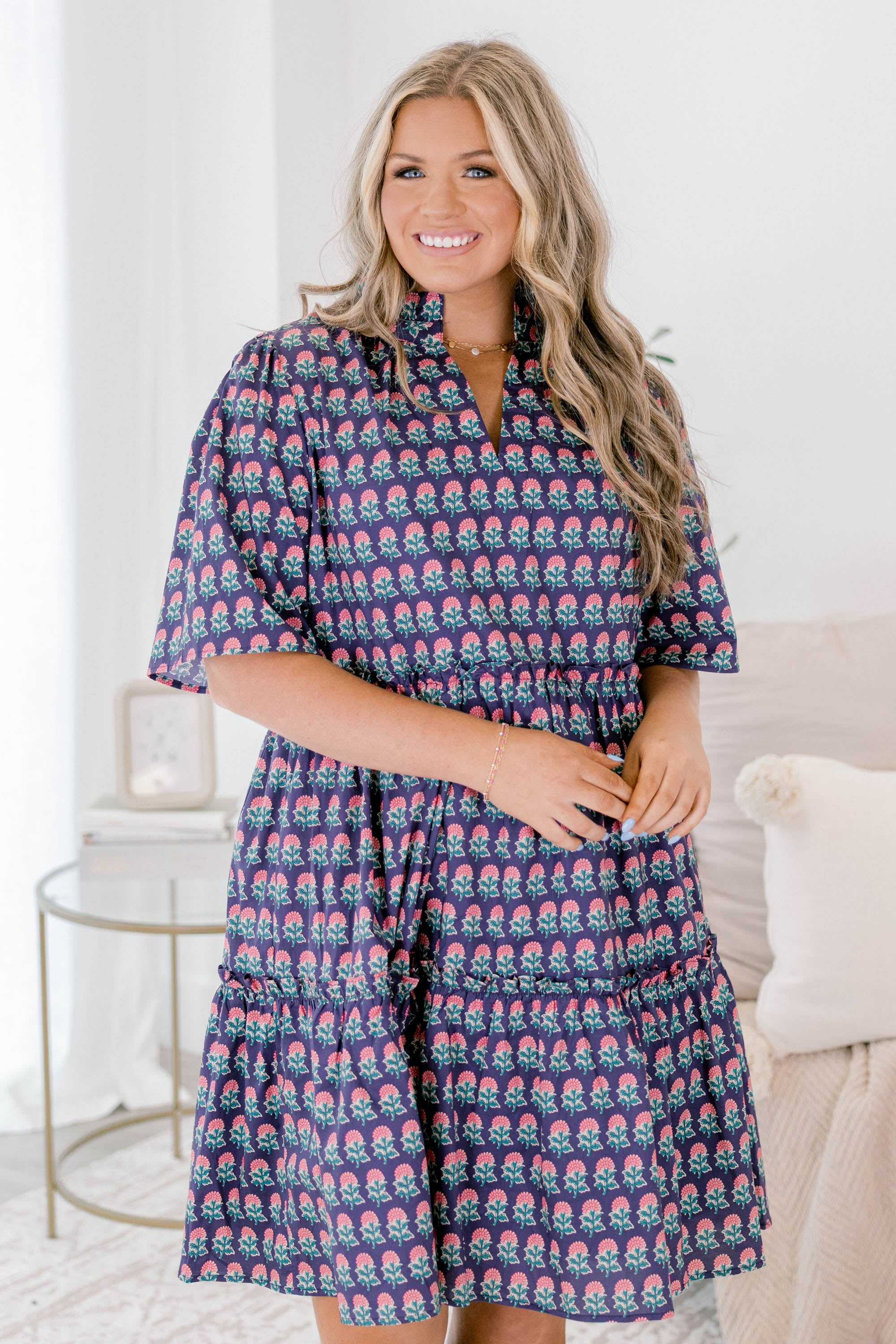 Through The Arbor Dress, Navy