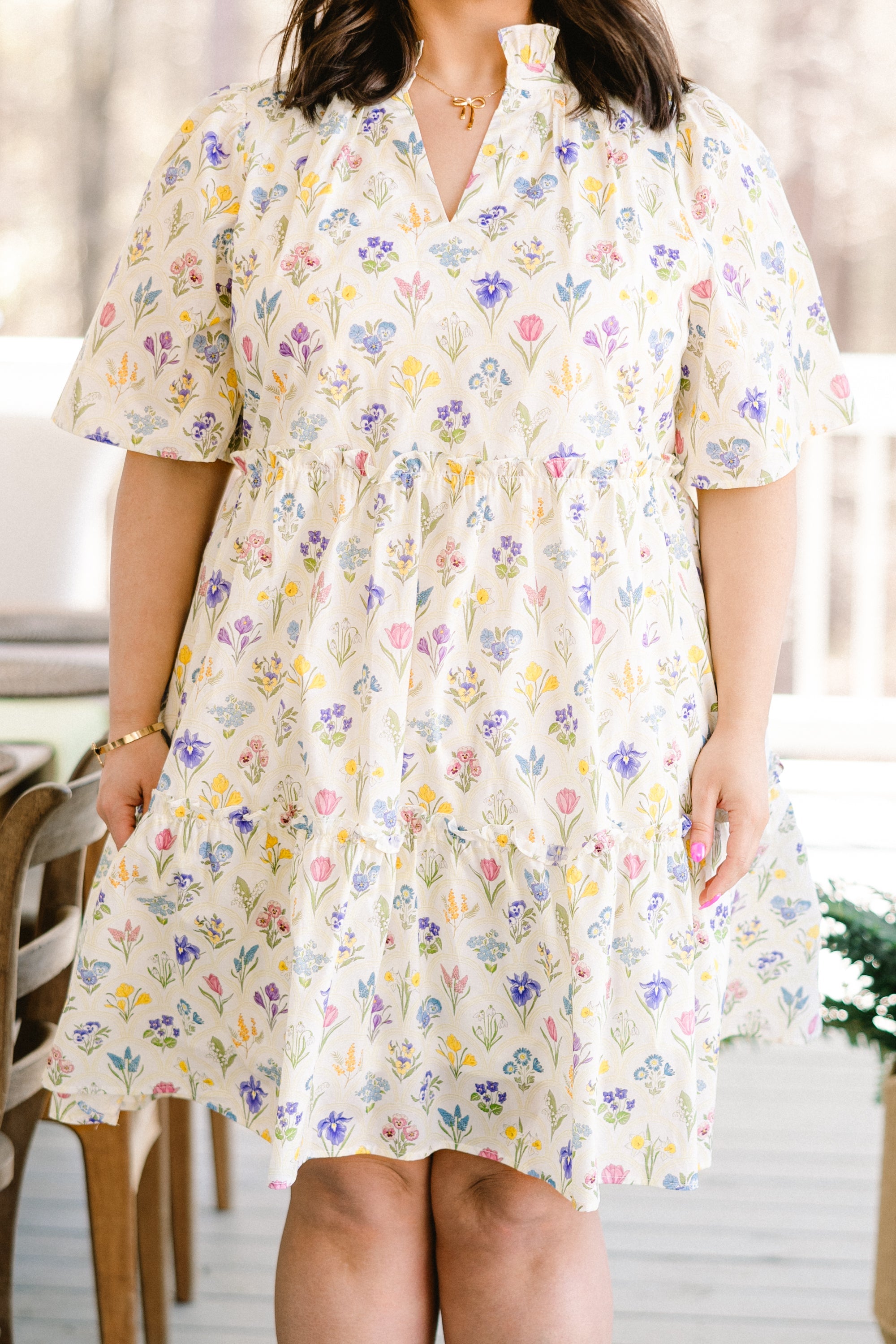 Through The Arbor Dress, White